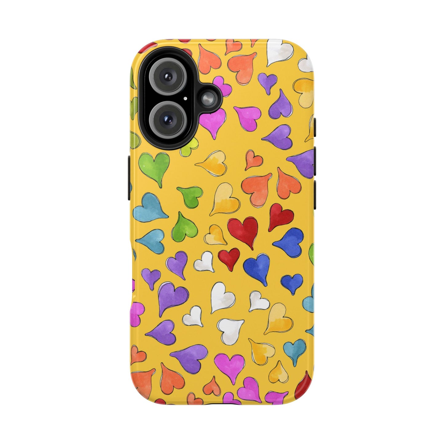 Happy Hearts Yellow Phone Case