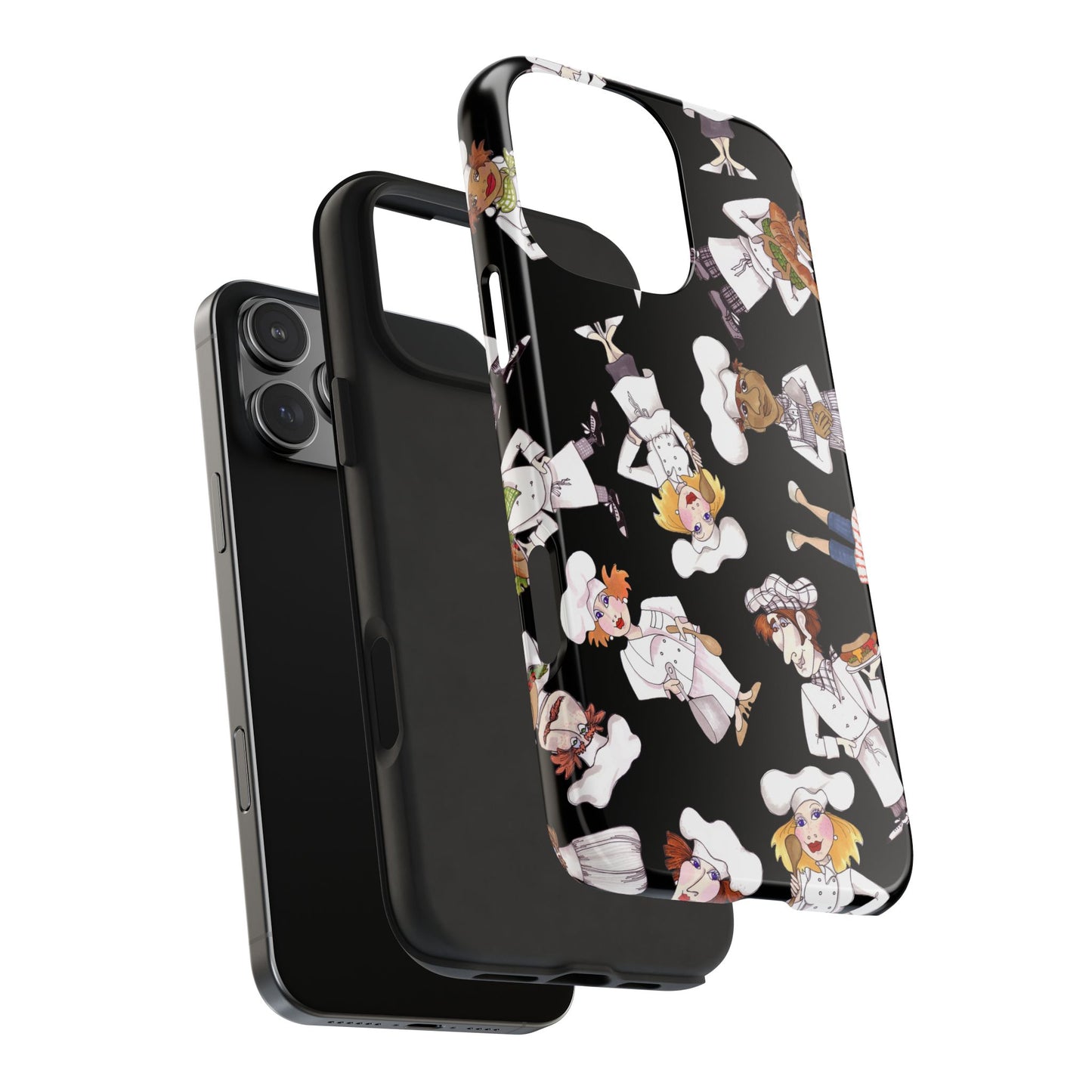 Tossed Chefs Black Phone Case