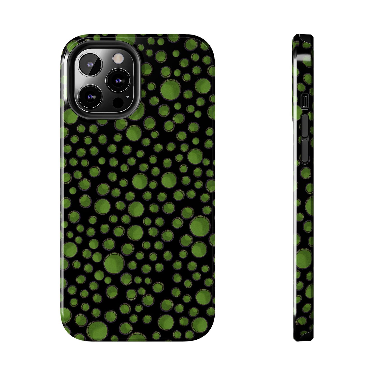 Dot Assortment Black / Green Phone Case