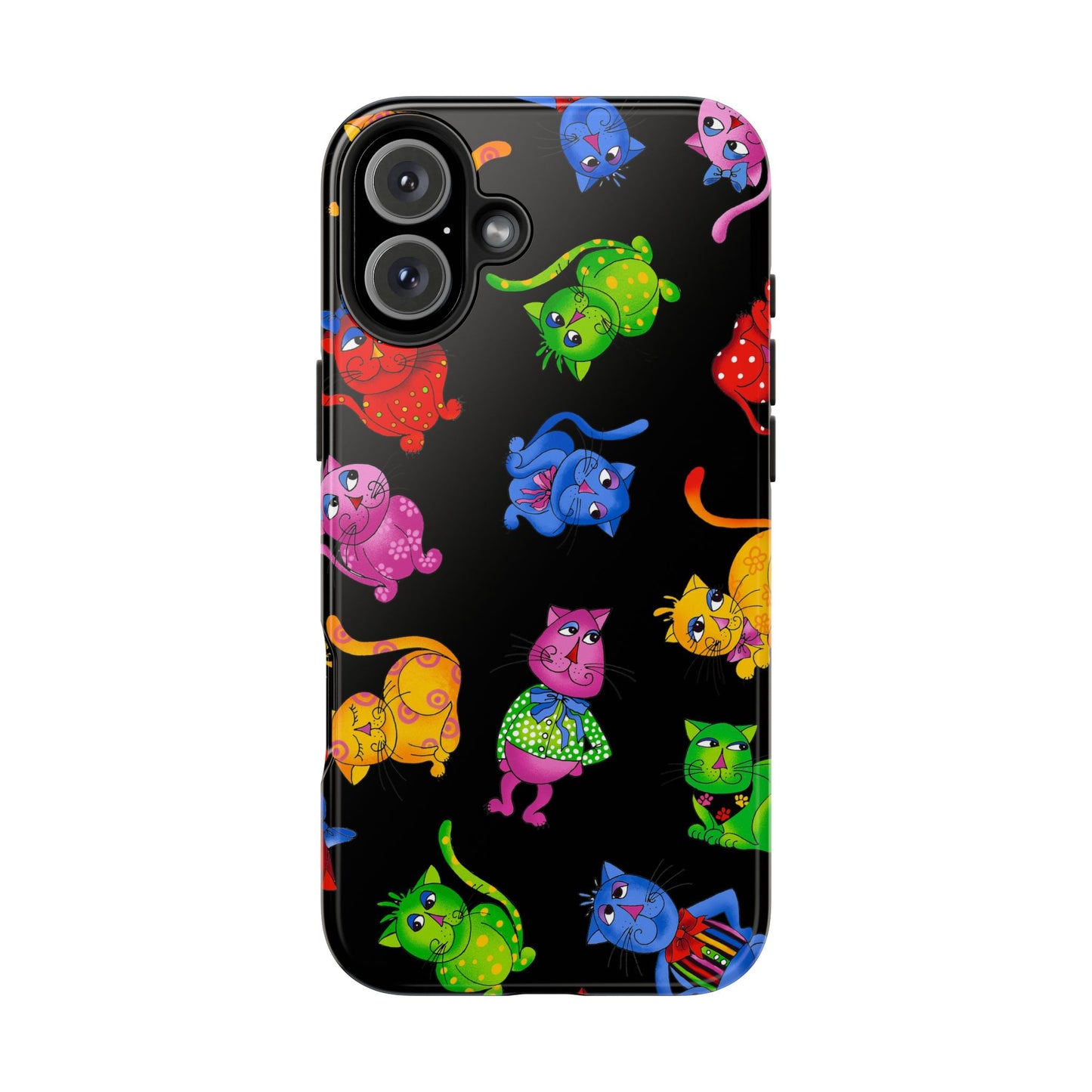 Tossed Cool Cats Black Phone Case