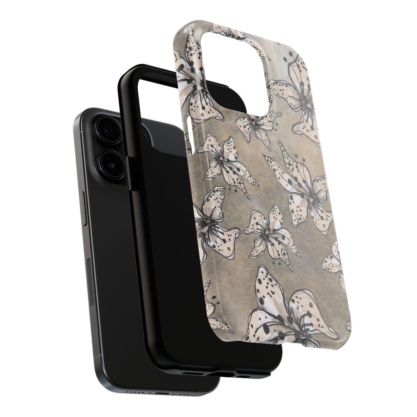 Spotted Lilies Gray Phone Case