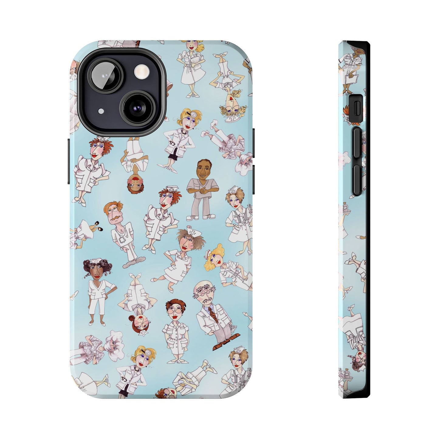 Tossed Nurses Aqua Phone Case