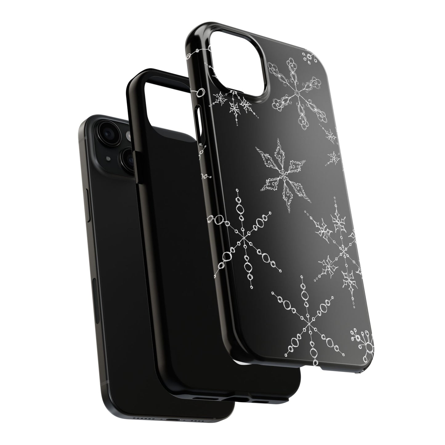 Snowflakes Black Phone Case