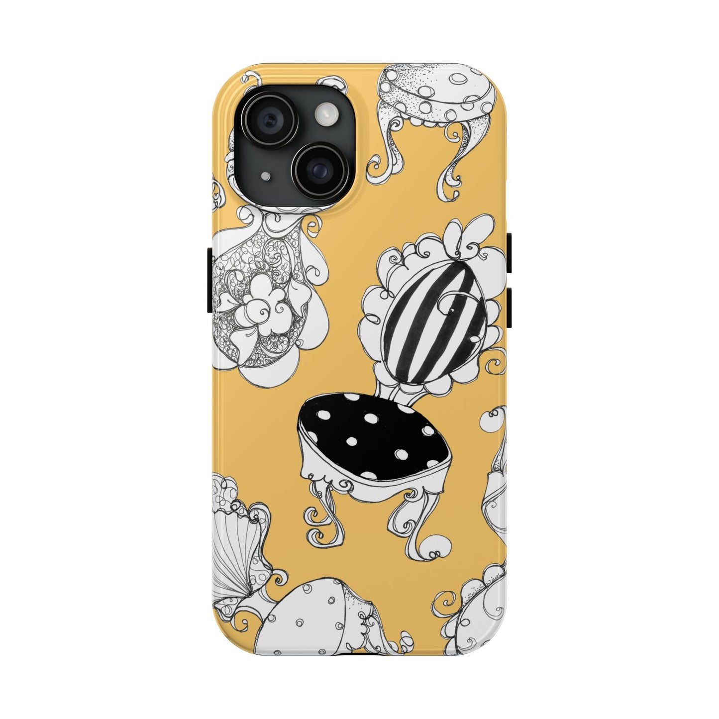 Bistro Chairs Yellow Phone Case
