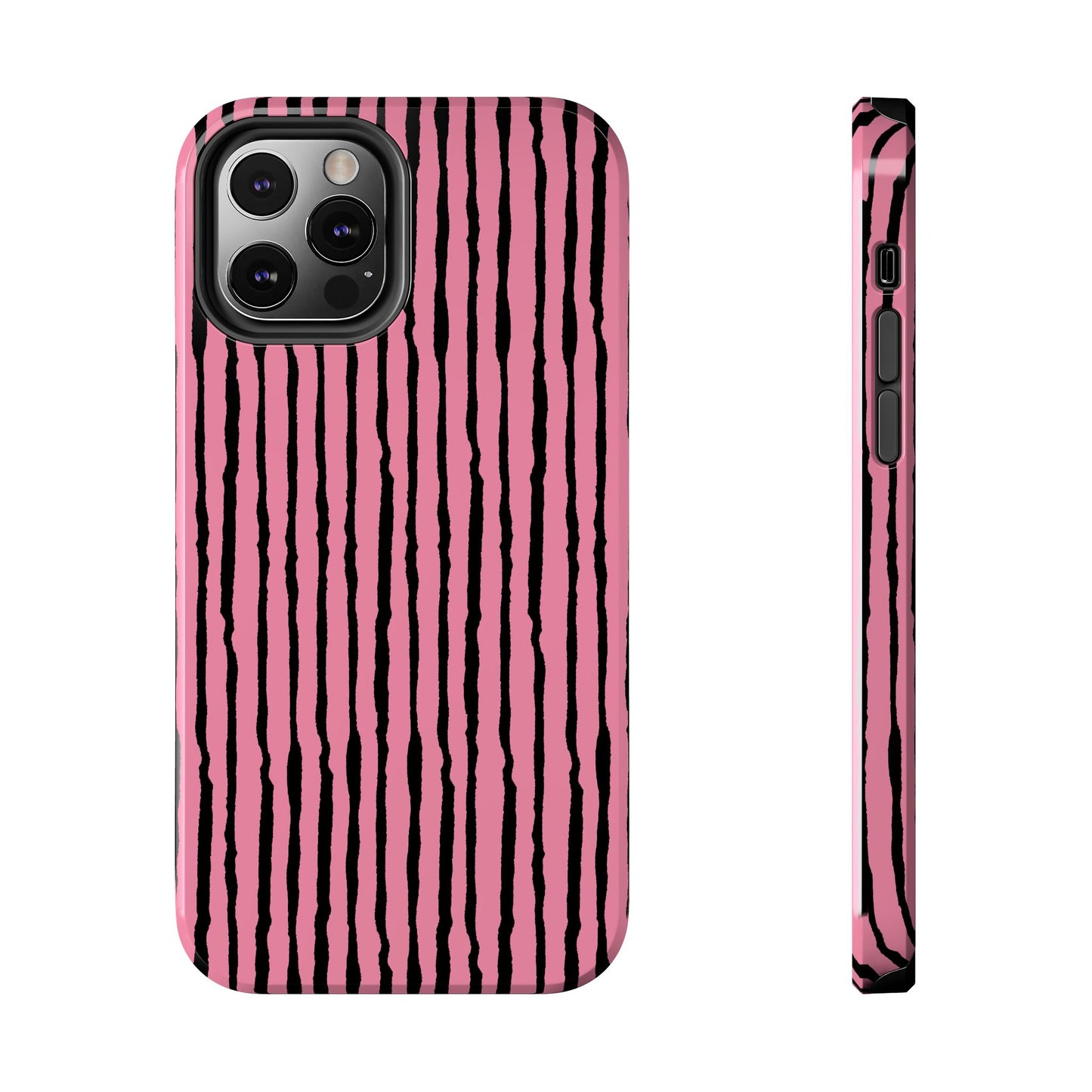 Sorta Stripe Bright Pink / Black Phone Case
