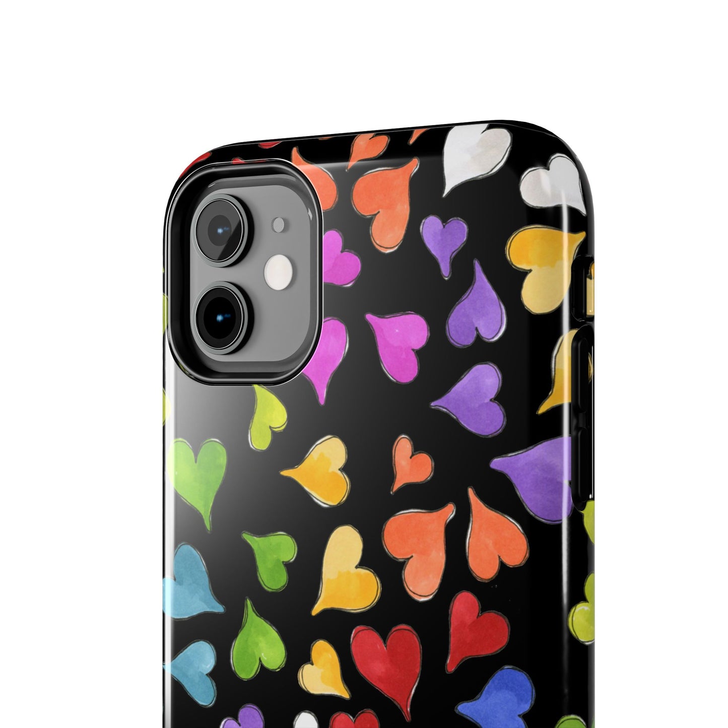 Happy Hearts Black Phone Case