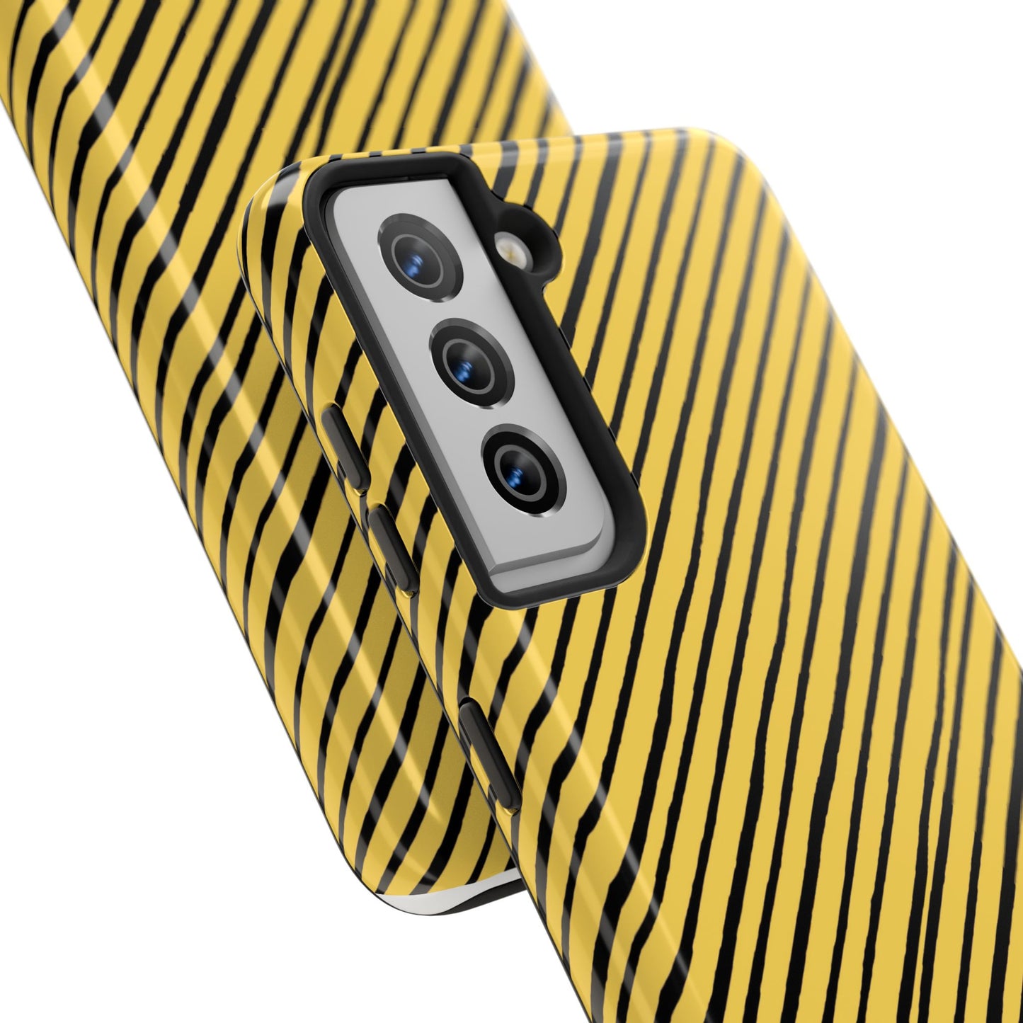 Quirky Bias Stripe Yellow / Black Phone Case