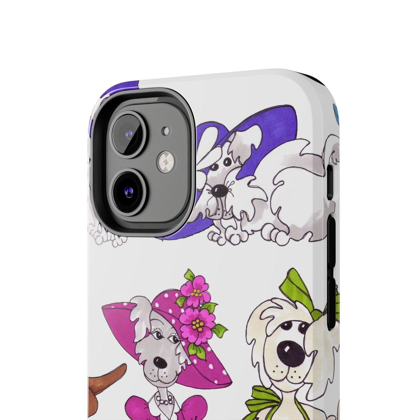 Fancy Dog Line Up White Phone Case