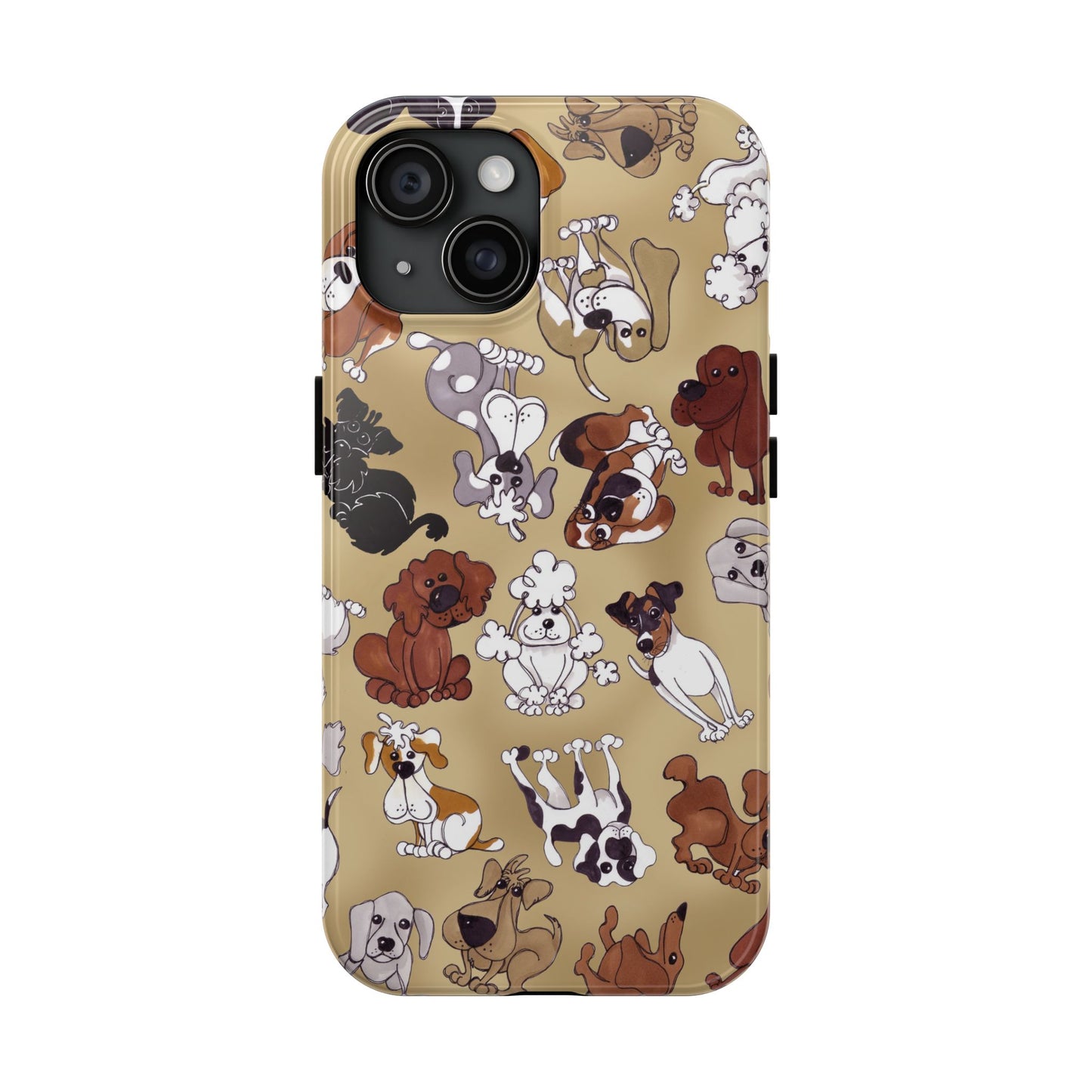 Tossed Doggies Tan Phone Case