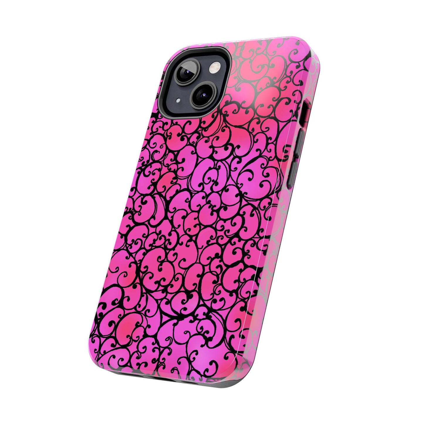 Scrollie Cerise / Black Phone Case