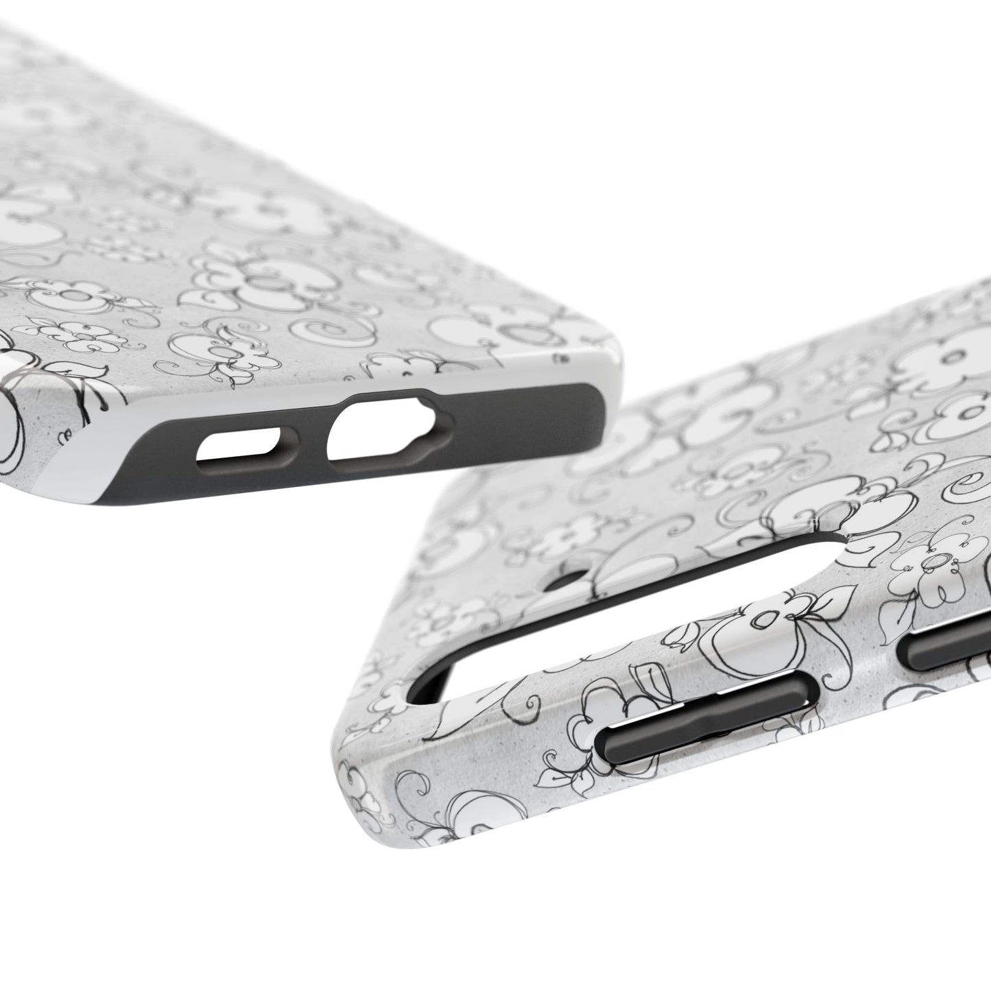 Lady Flowers Silver Phone Case
