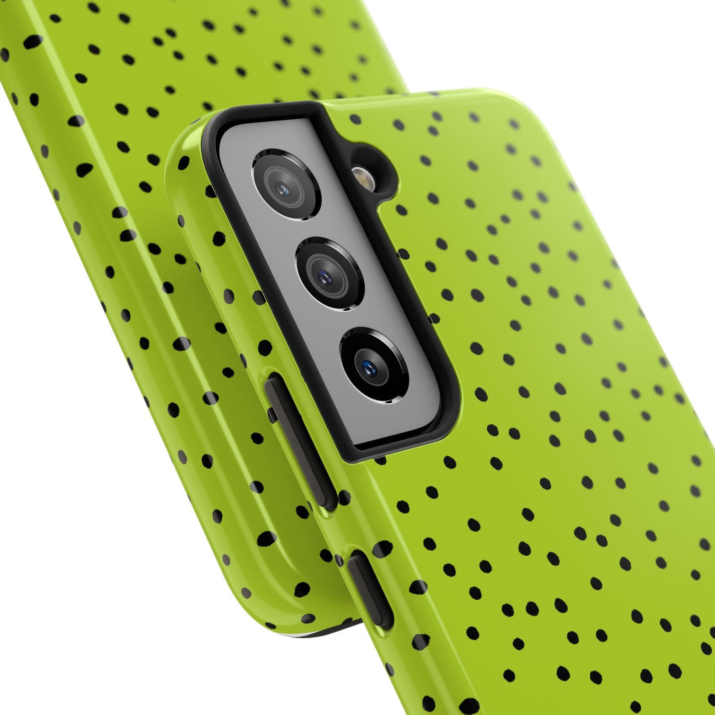 Dinky Dots Lime / Black Phone Case