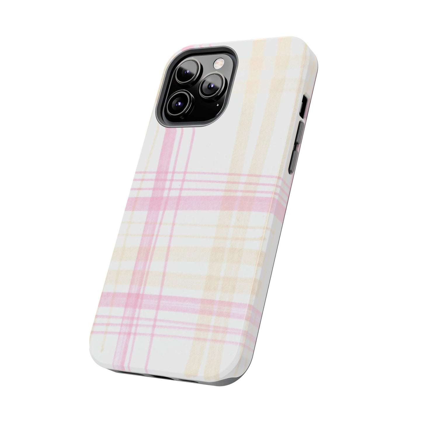 Flower Model Plaid Phone Case