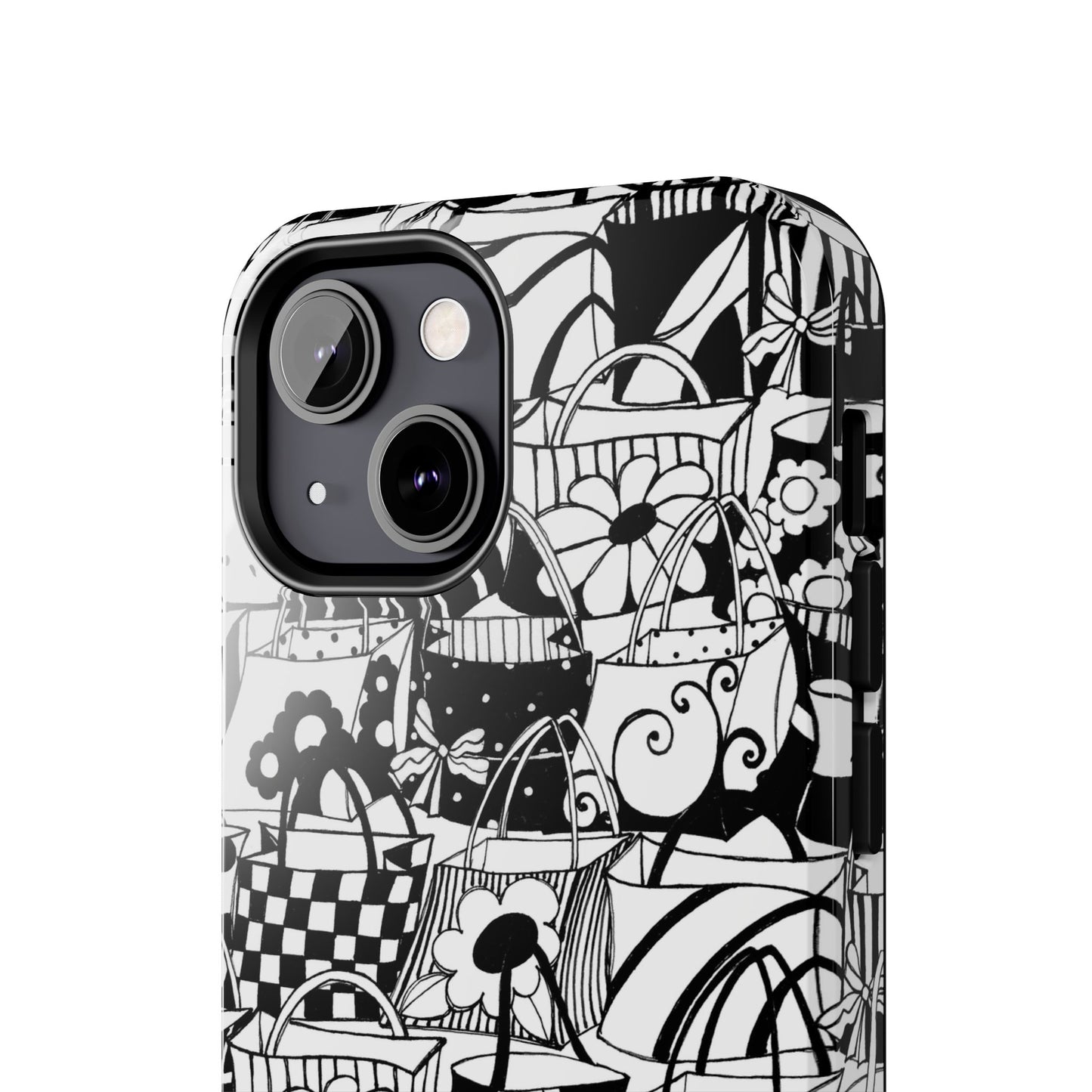 Totally Black / White Phone Case