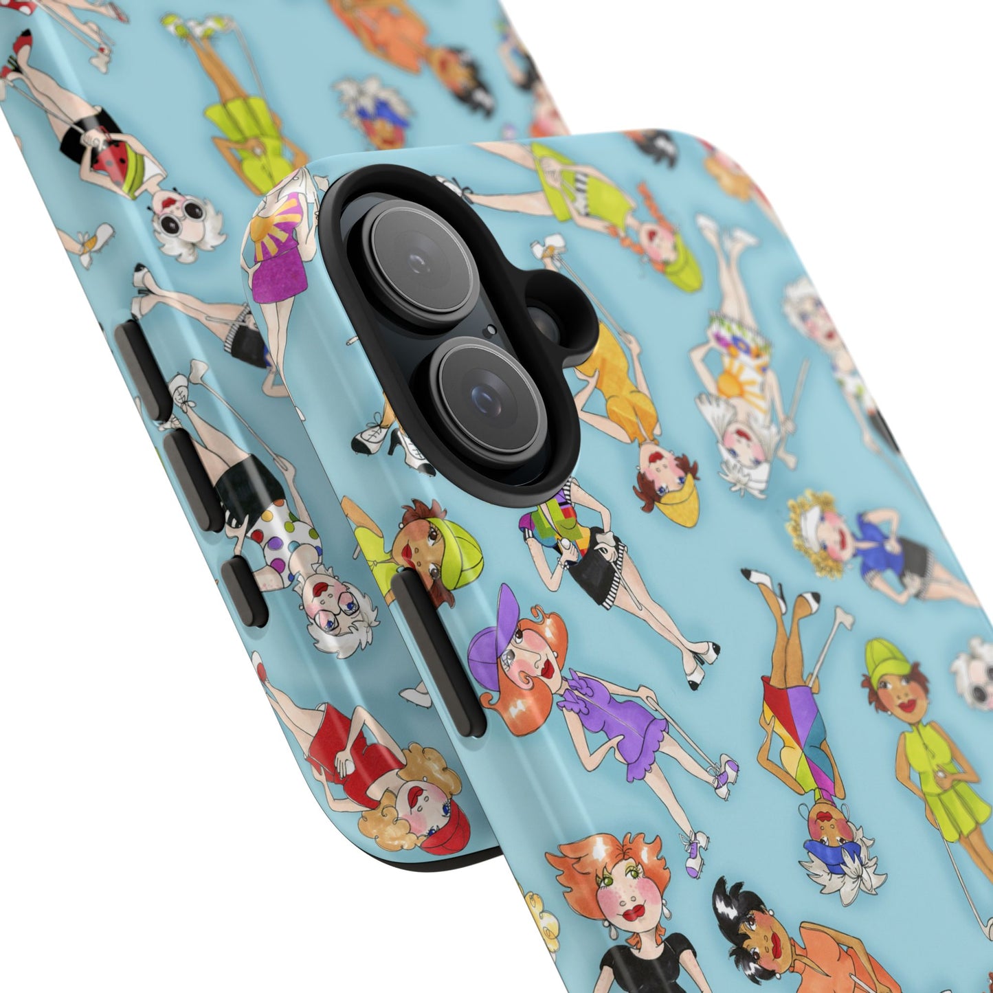 Tossed Golfer Girls Turquoise Phone Case