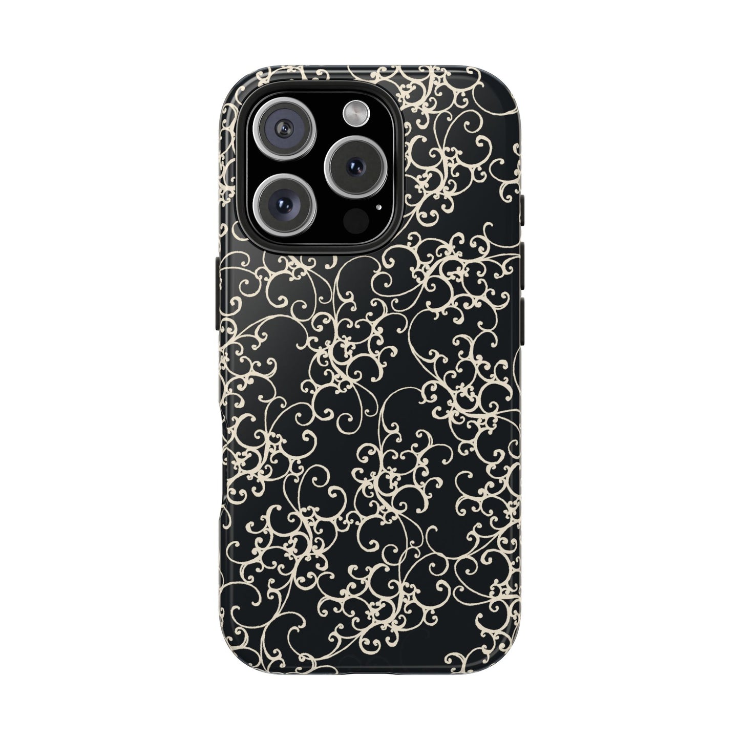 Elegant Scroll Black / Ivory Phone Case
