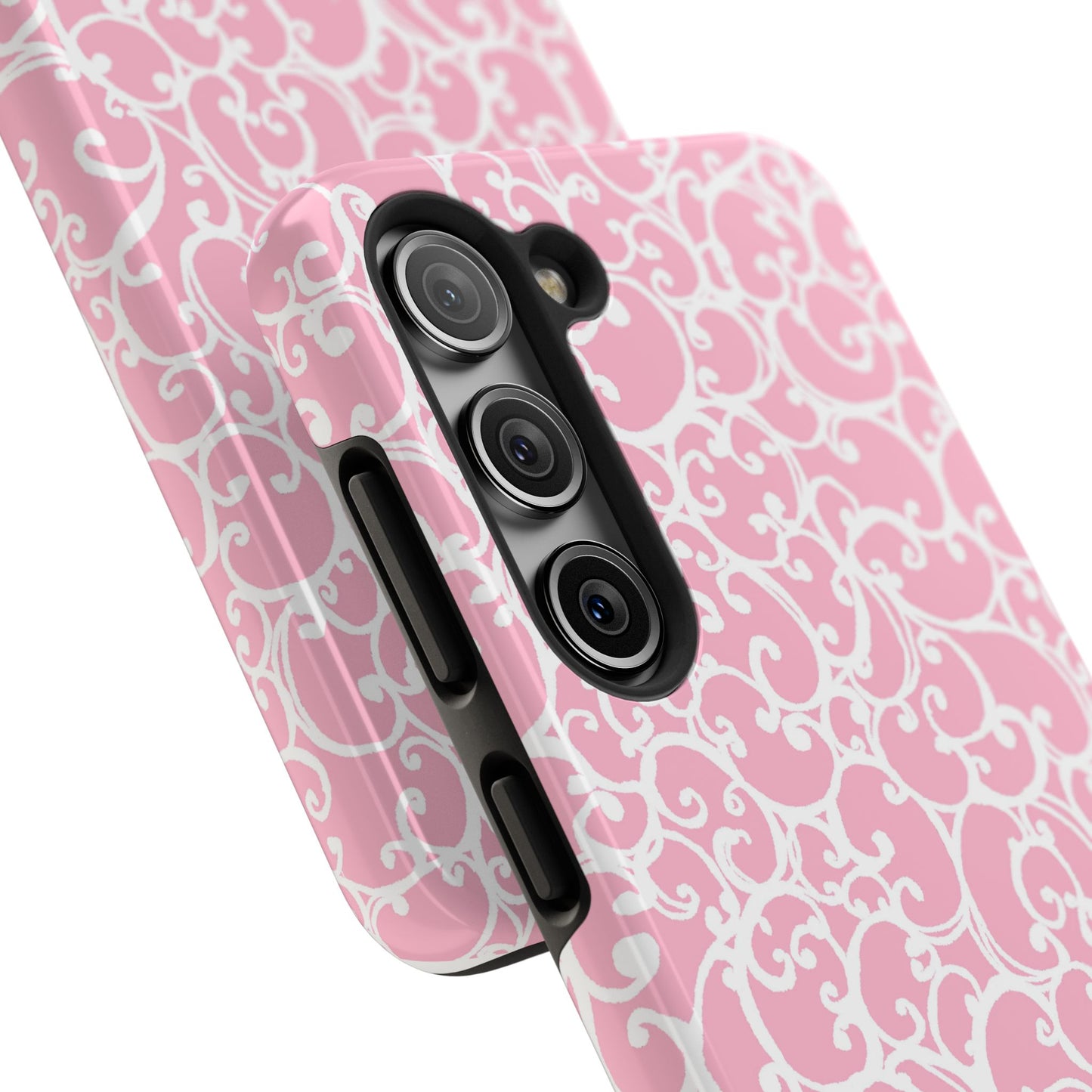 Scrollie Pink / White Phone Case