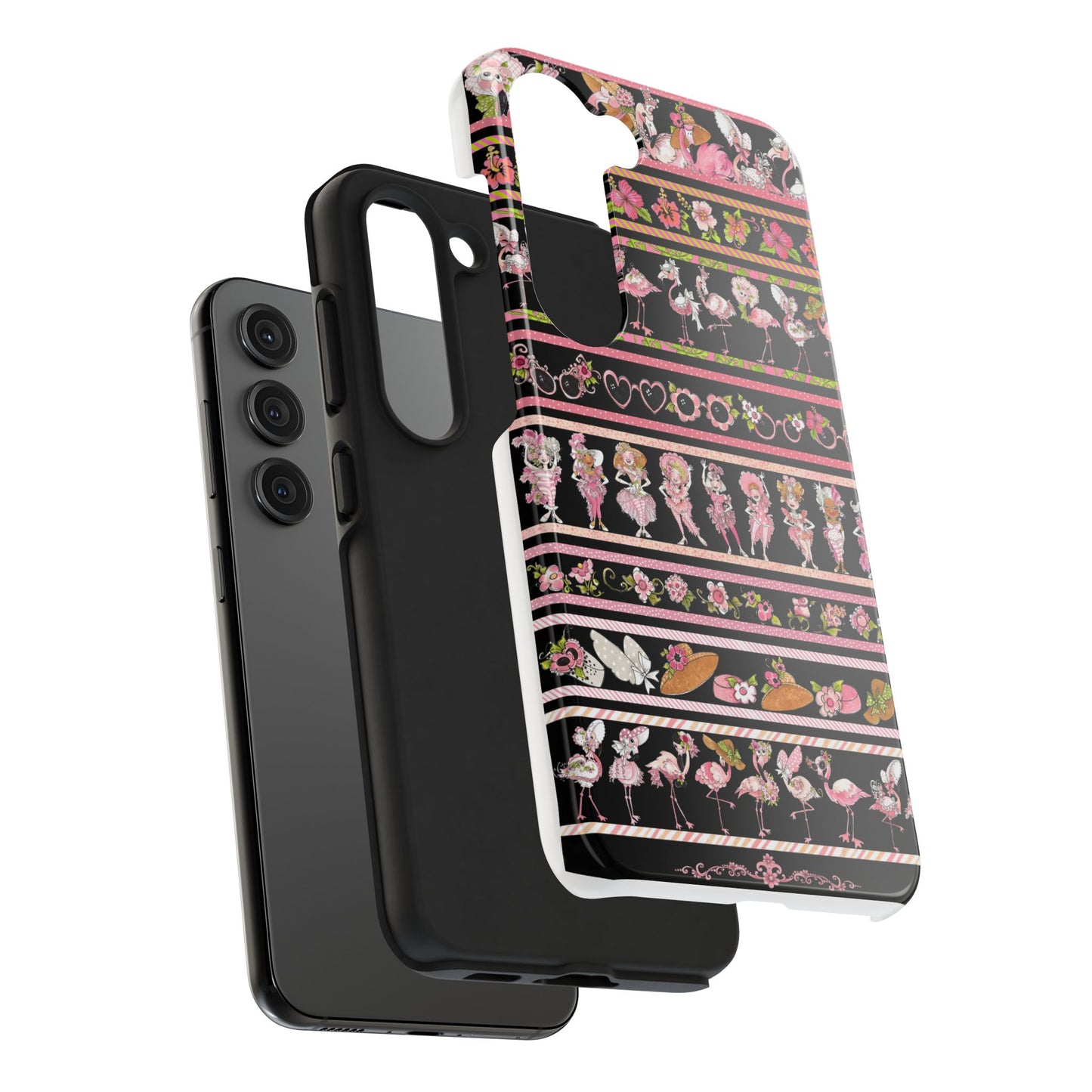 Flam Borders Black Phone Case