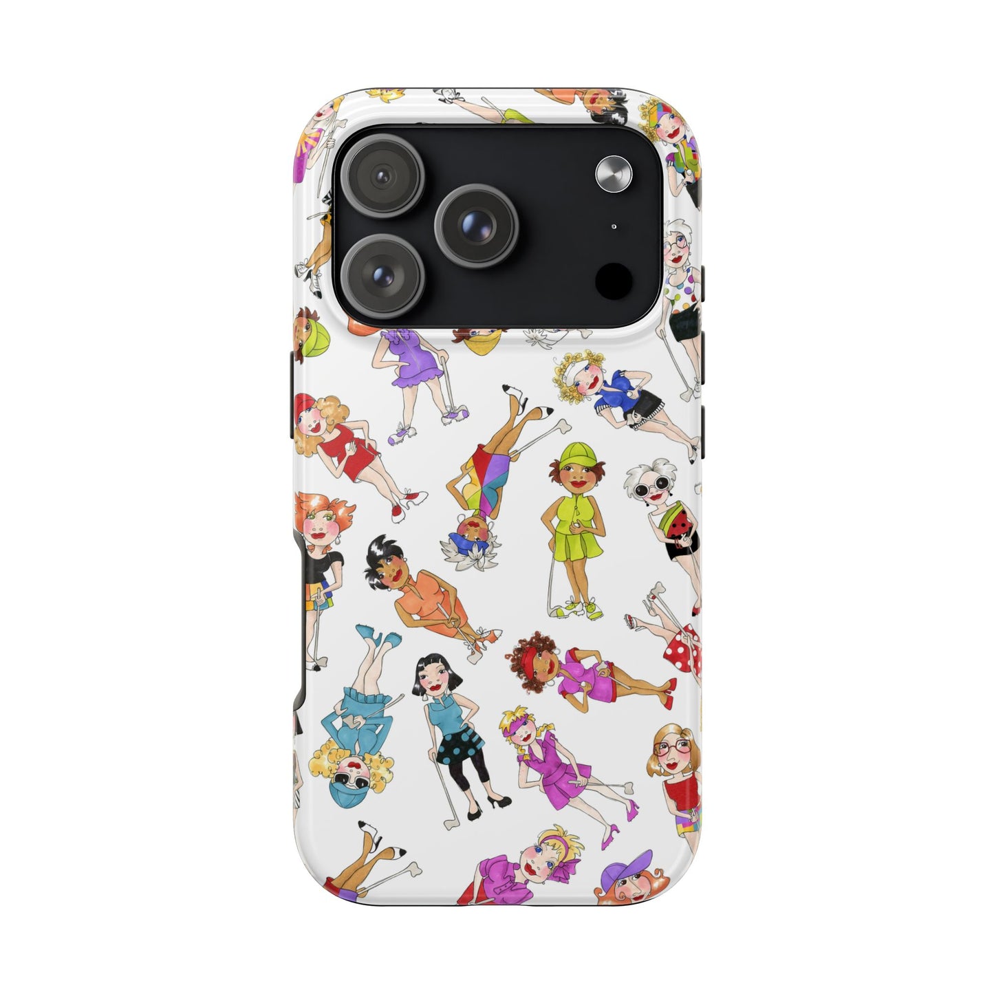 Tossed Golfer Girls White Phone Case
