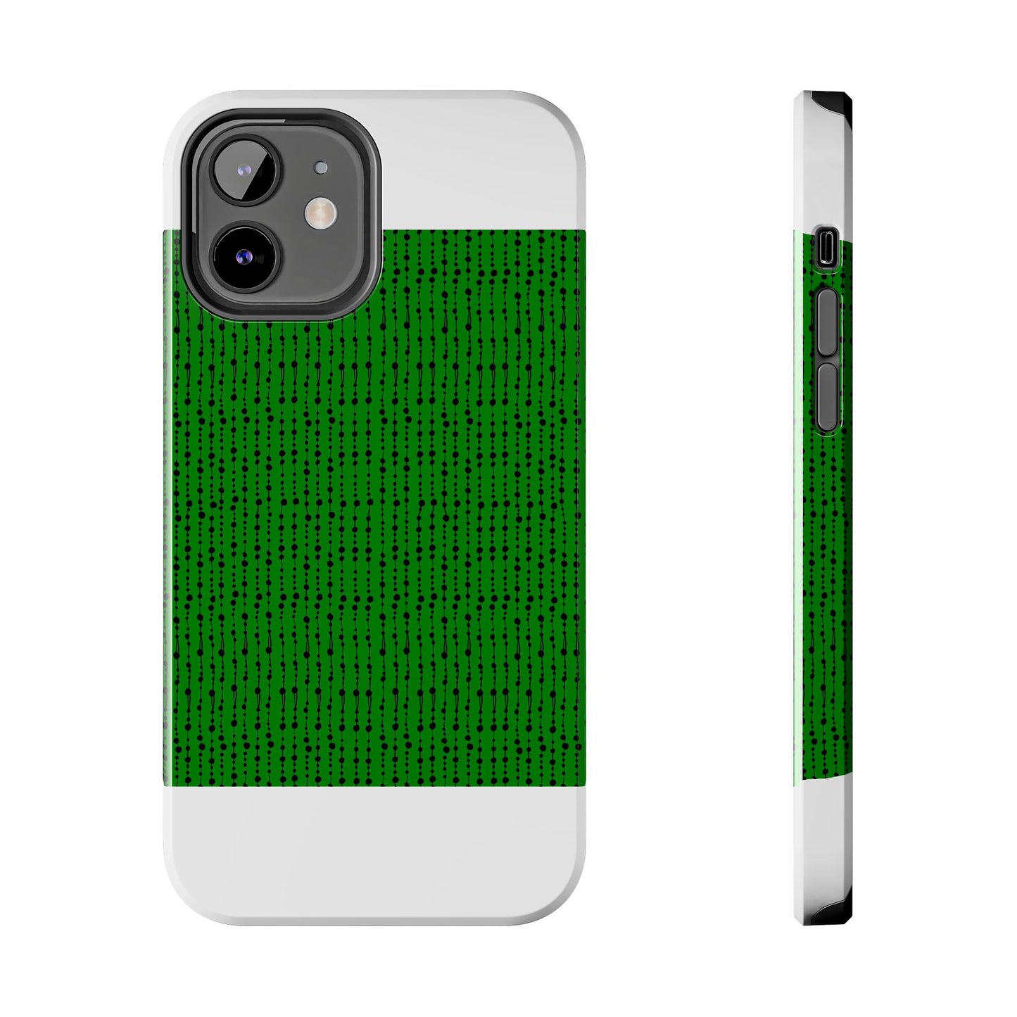 Beaded Curtain Green / Black Phone Case