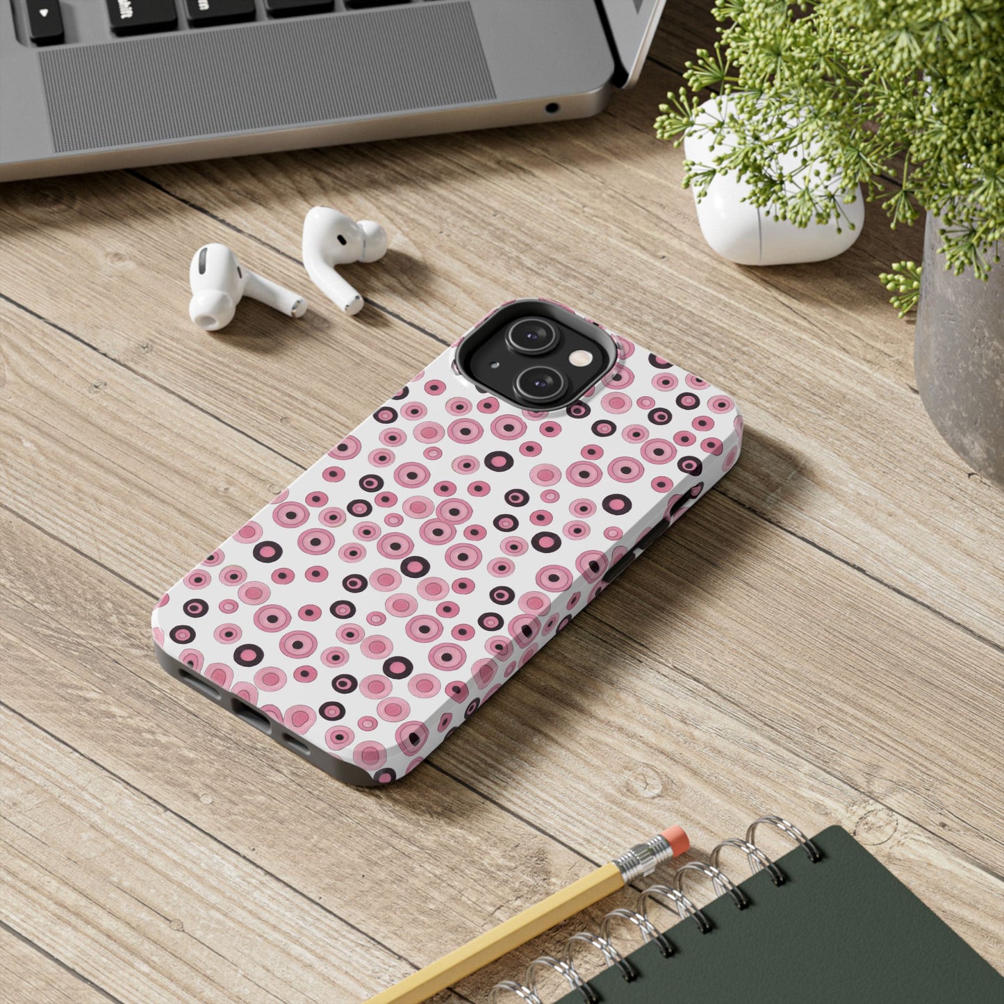 Dots White / Pink Phone Case