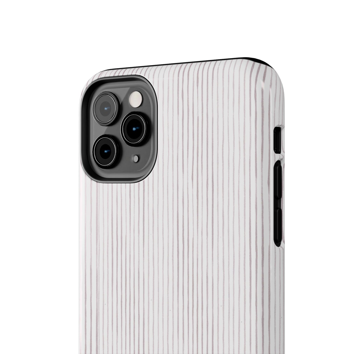 Happy Stripe White / Silver Phone Case