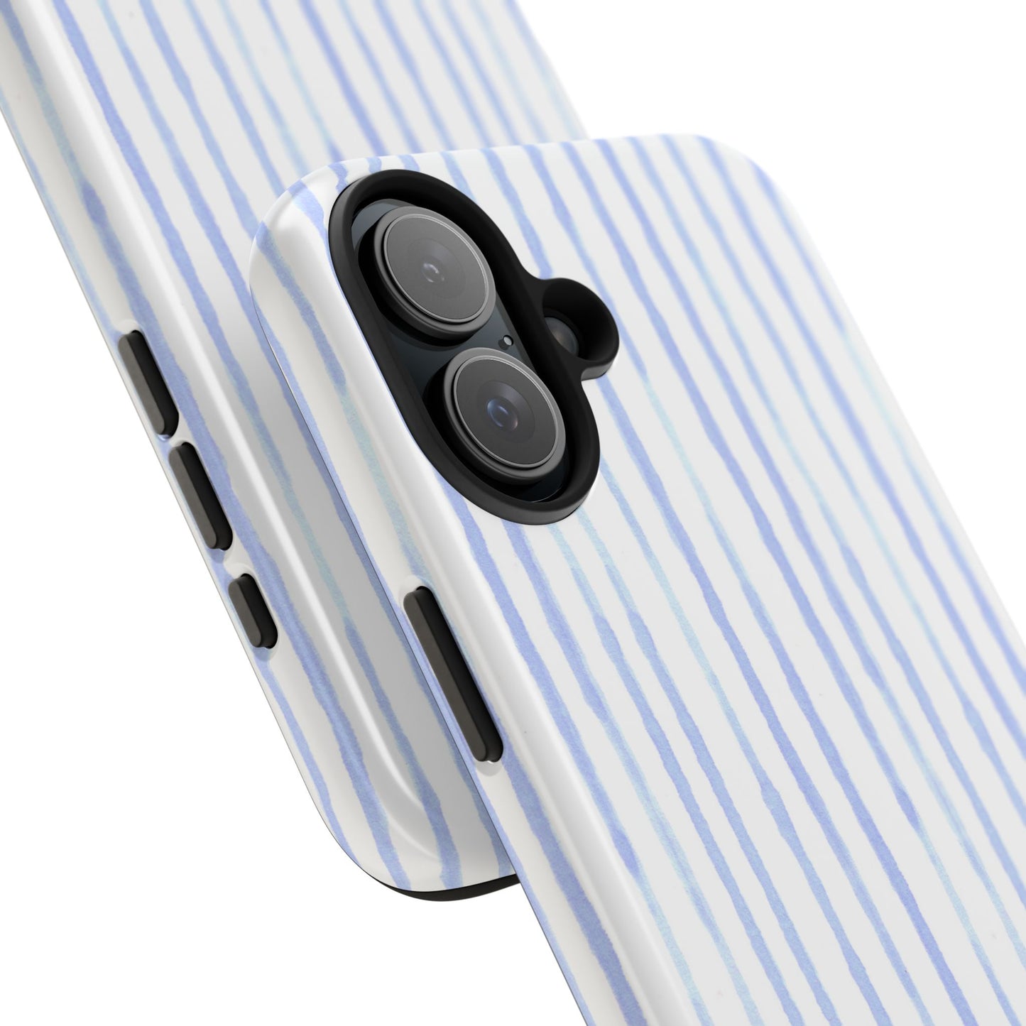 Happy Stripe White / Blue Phone Case