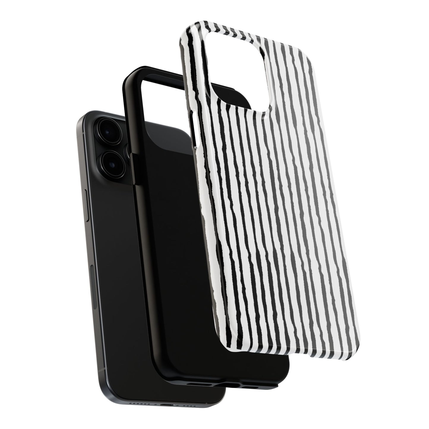 Sorta Stripe White / Black Phone Case