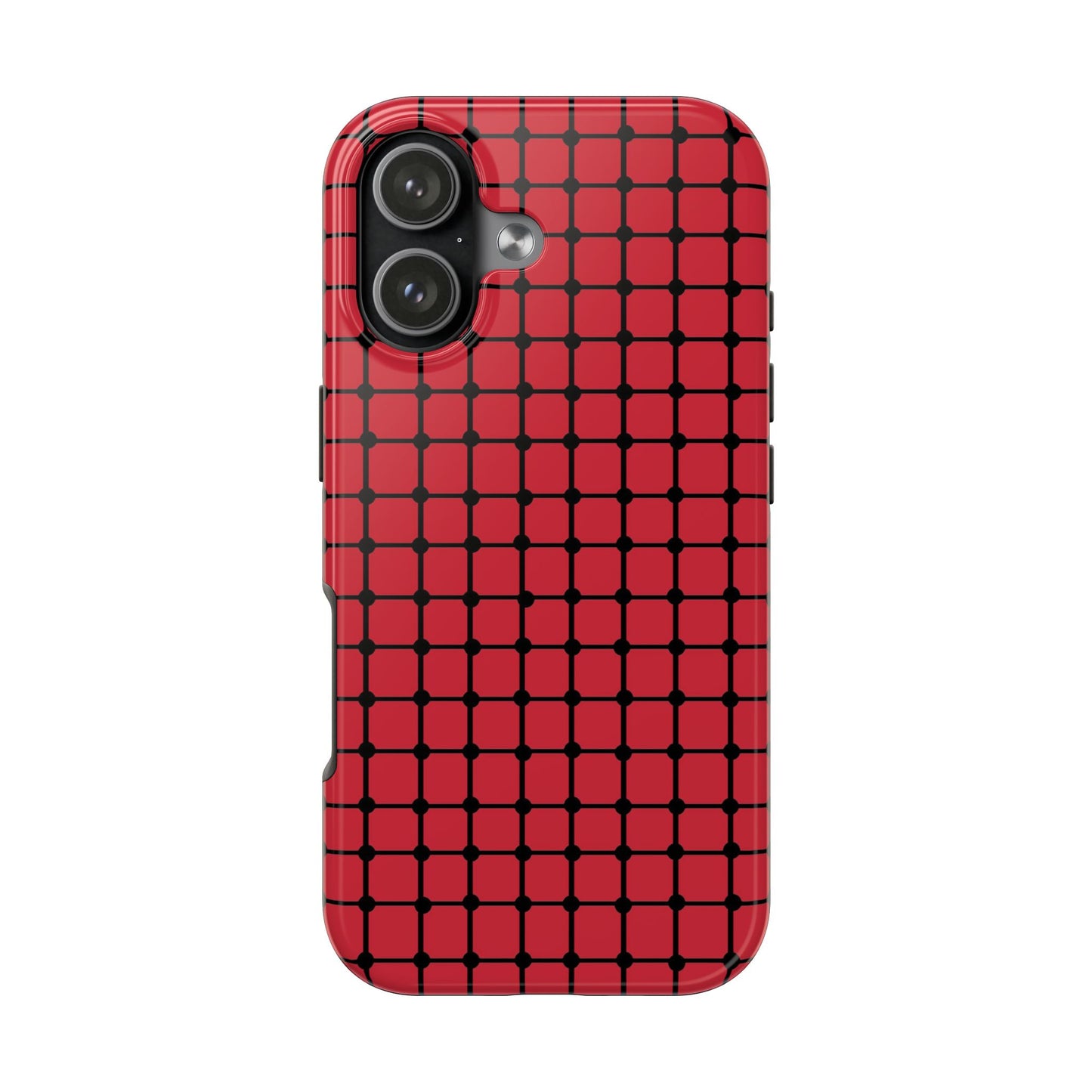 Dot Grid Red / Black Phone Case