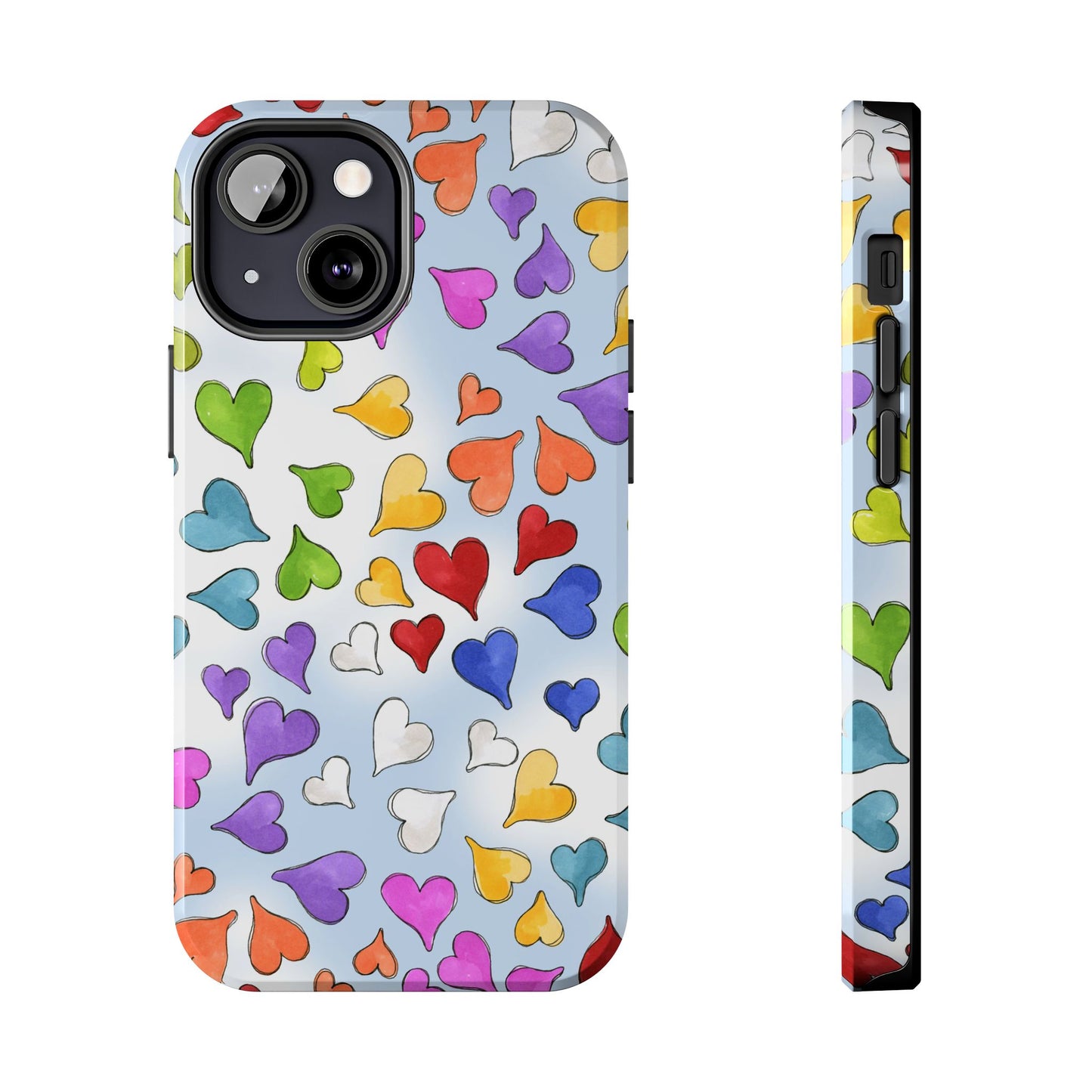 Happy Hearts Blue Sky Phone Case