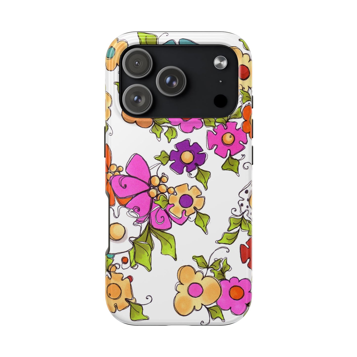 Happy Blooms White Phone Case