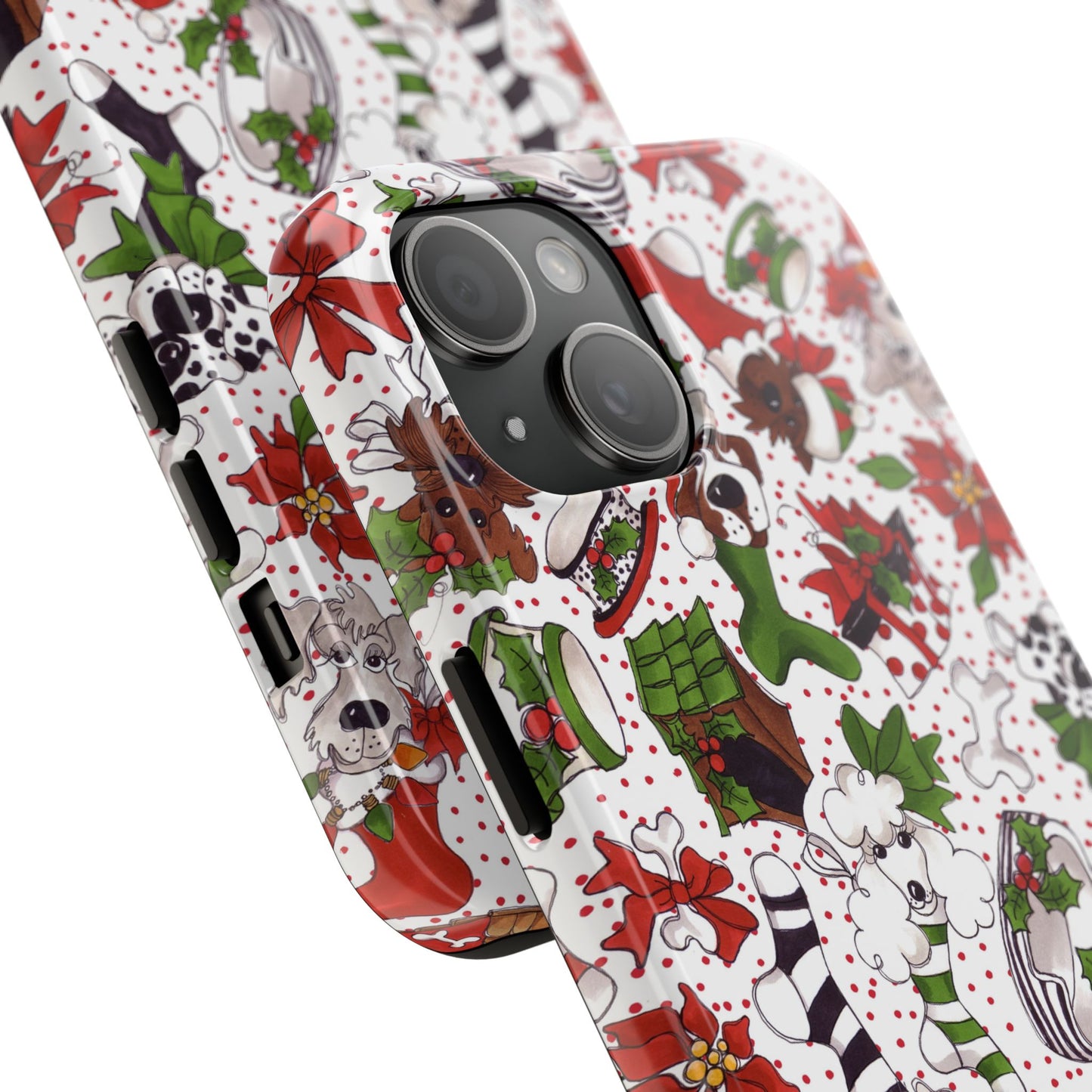 Holiday Fun Toss White / Red Phone Case