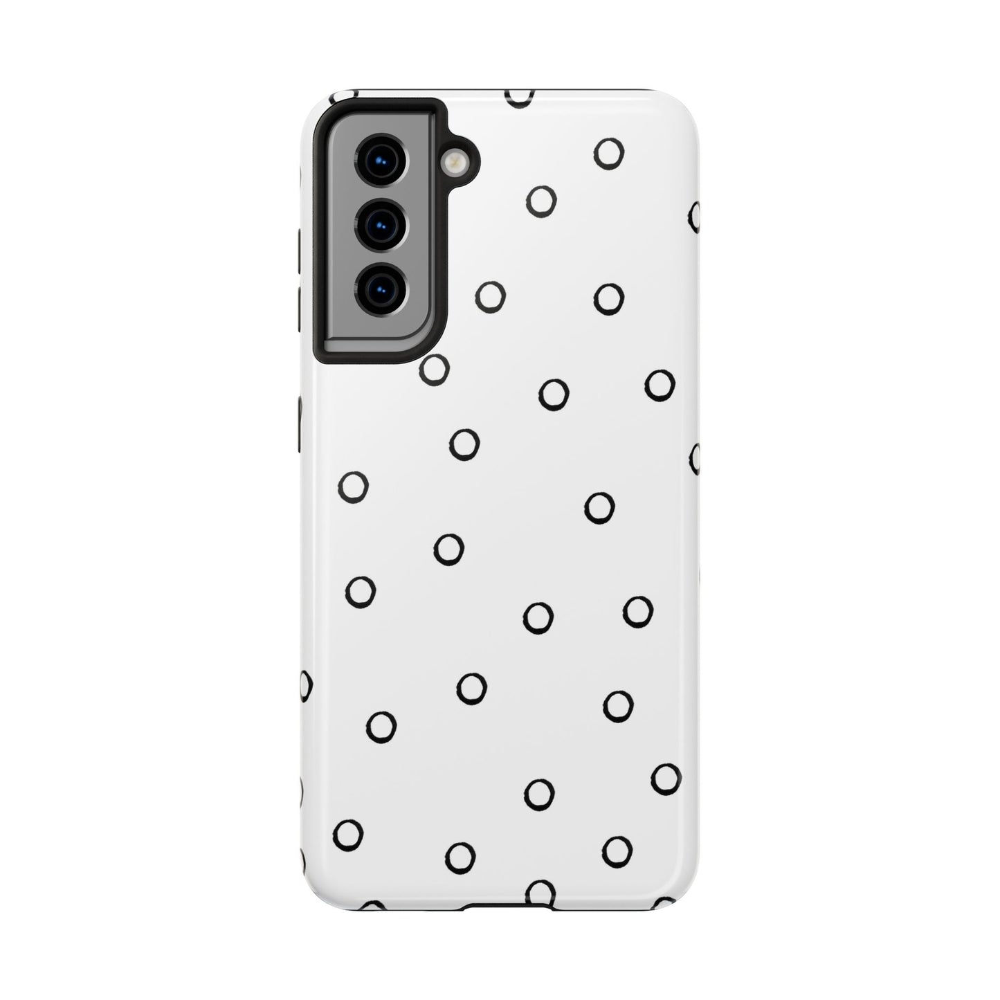 Open Dots White / Black Phone Case