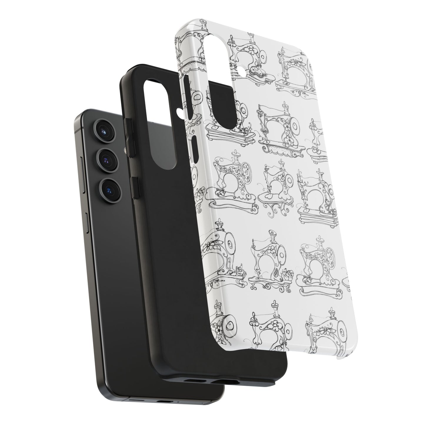 Sew Sew White / Black Phone Case