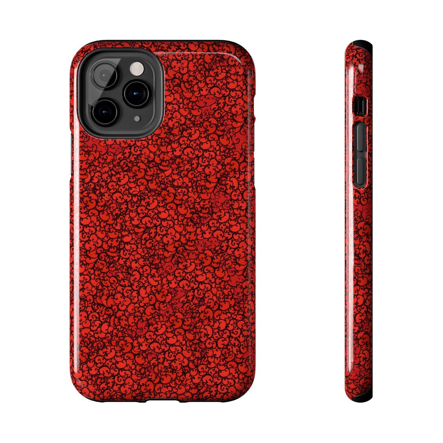 Scrollie Red / Black Phone Case