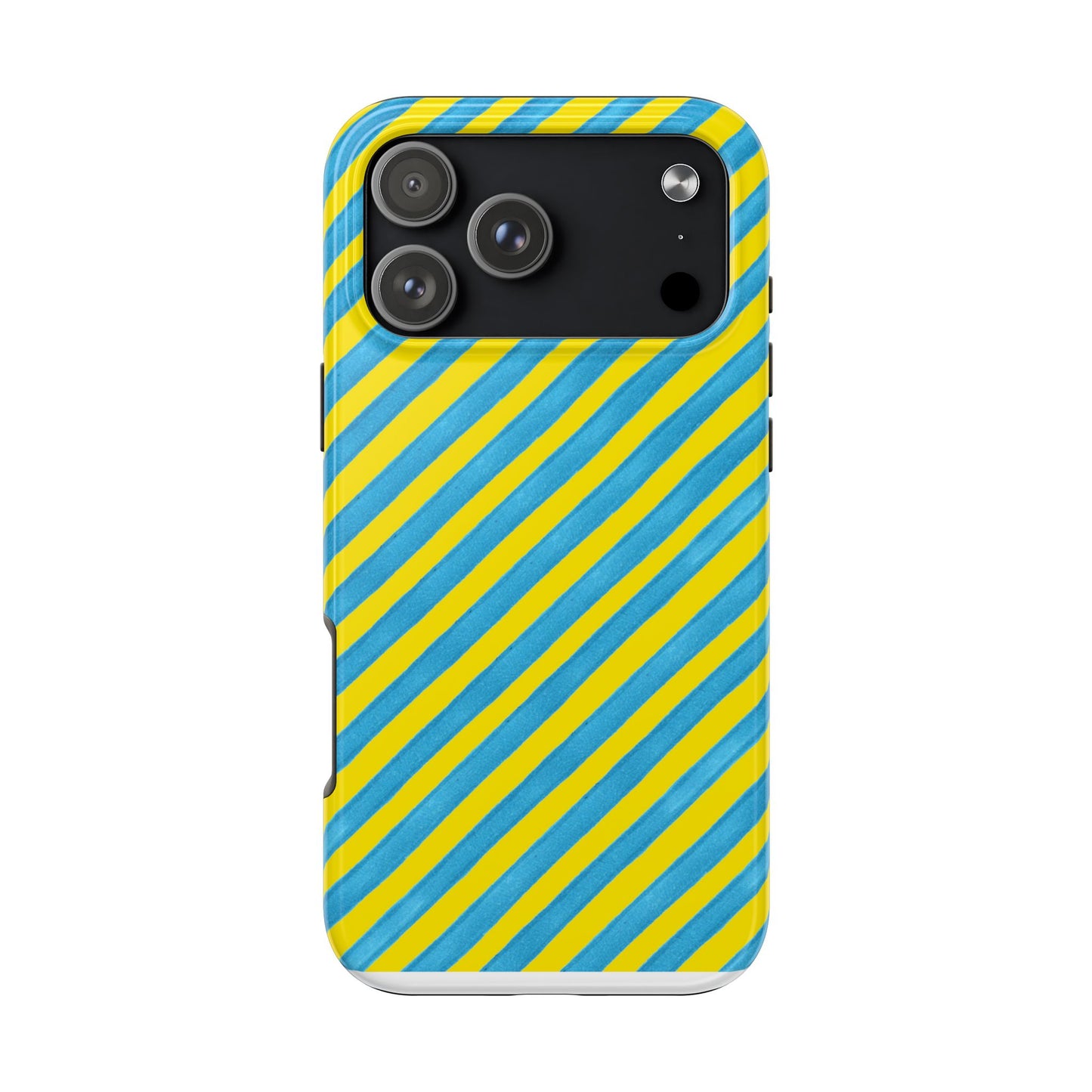 Bias Stripe Turquoise / Yellow Phone Case