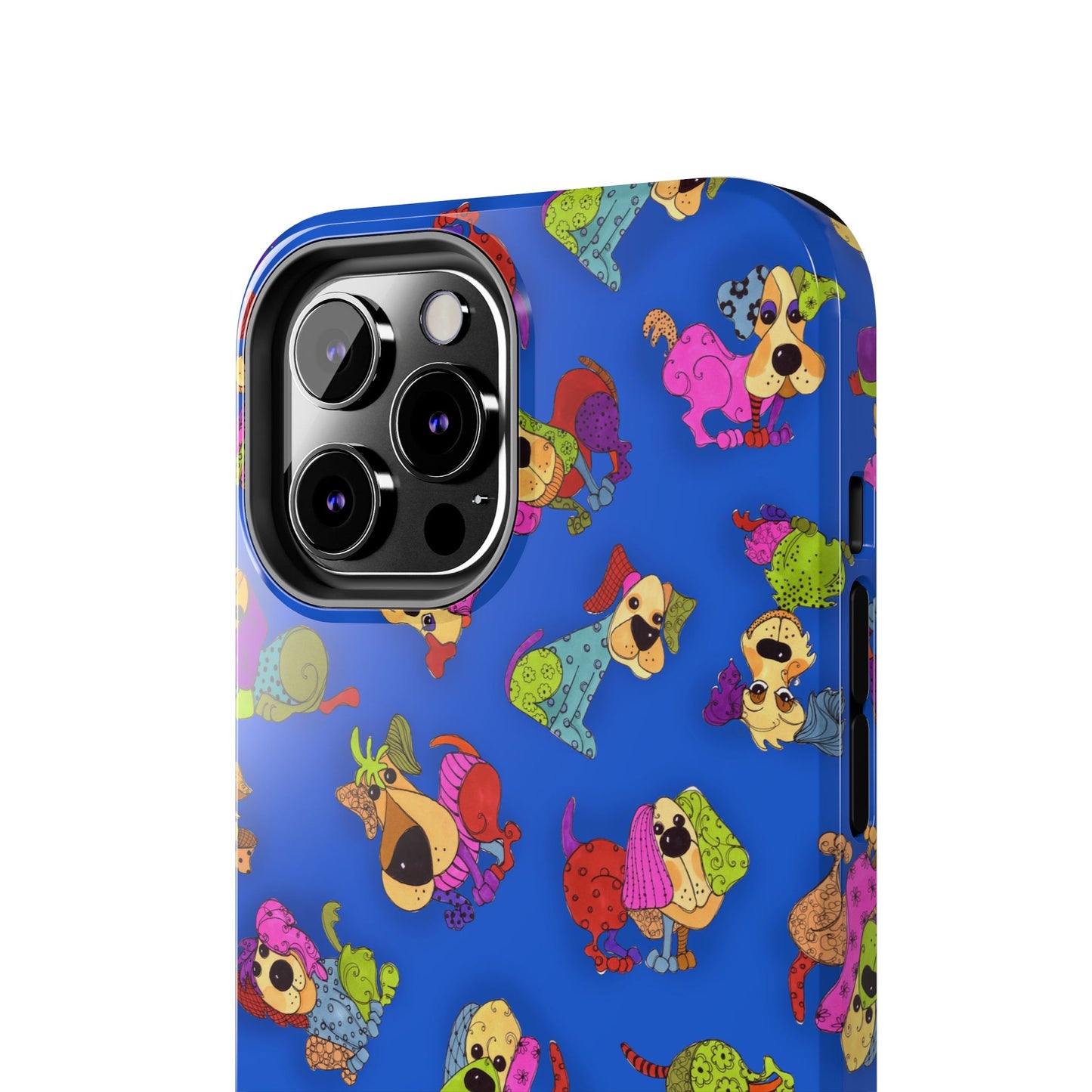 Tossed Happy Dogs Blue Phone Case