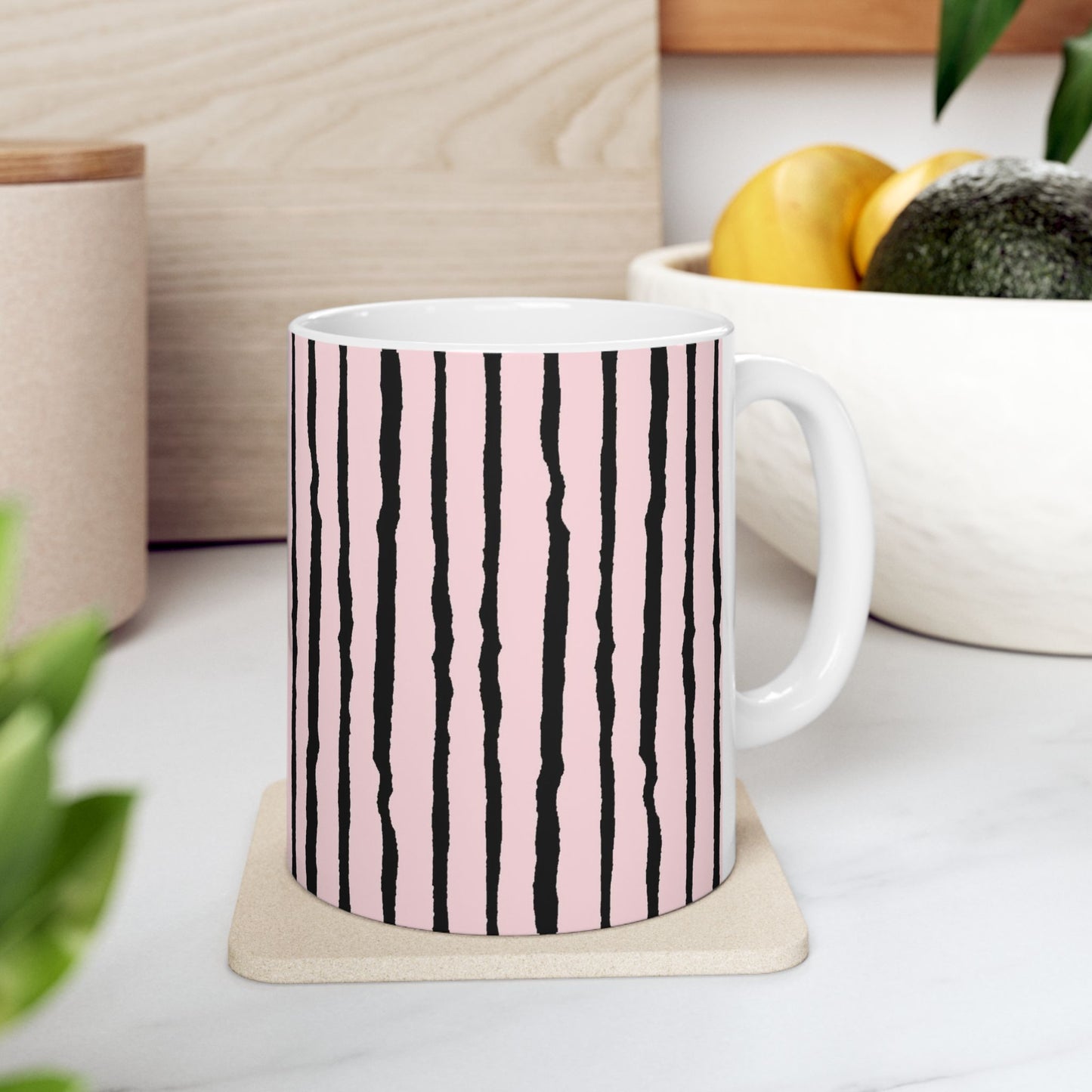 Sorta Stripe Light Pink / Black Cup