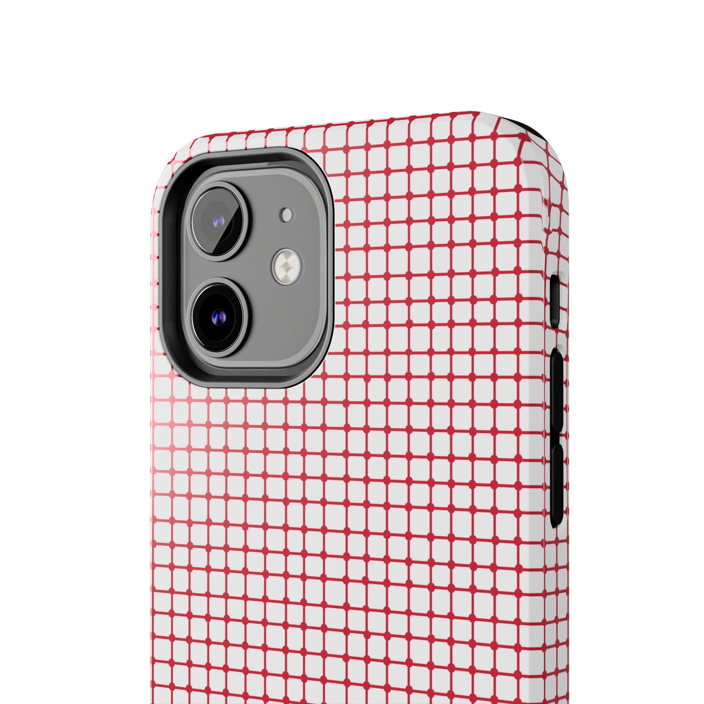 Dot Grid White / Red Phone Case