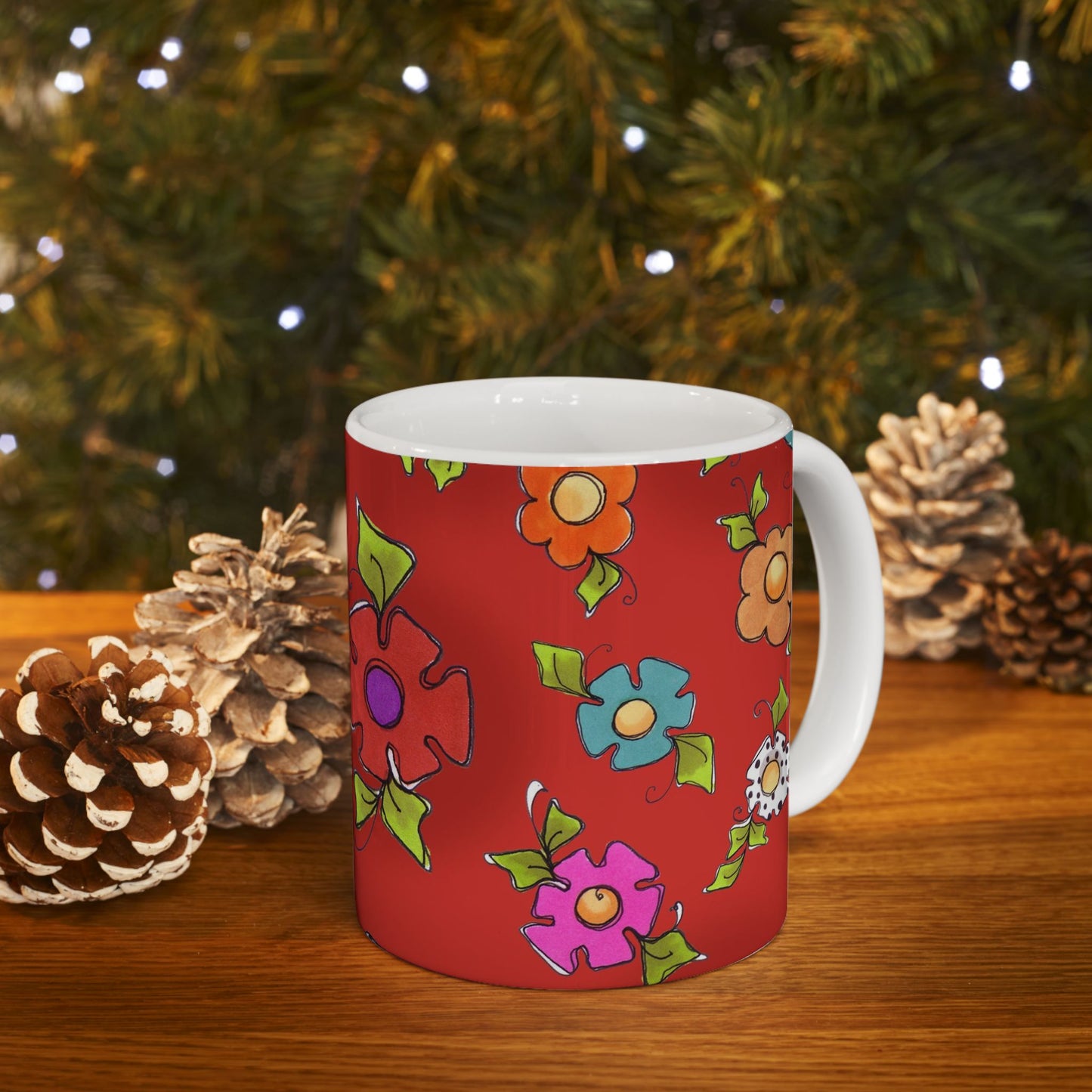 Happy Blooms Red Cup