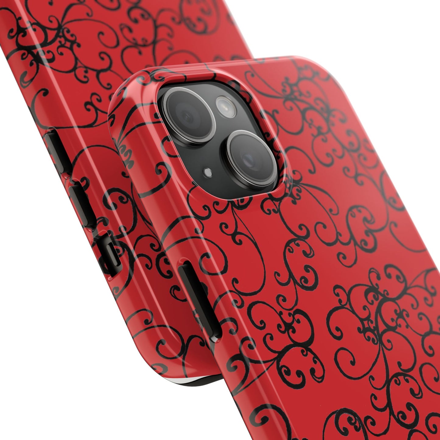 Elegant Scroll Red / Black Phone Case