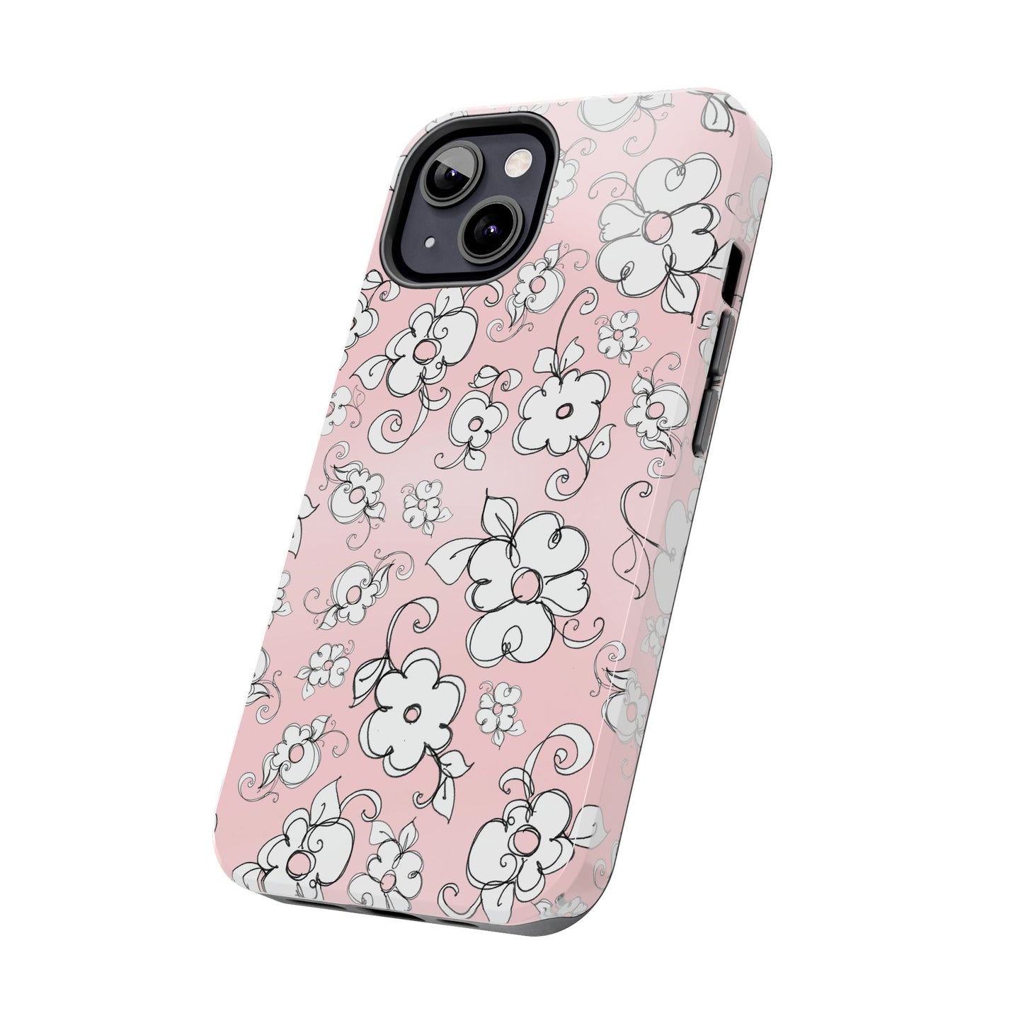 Lady Flowers Pink Sky Phone Case