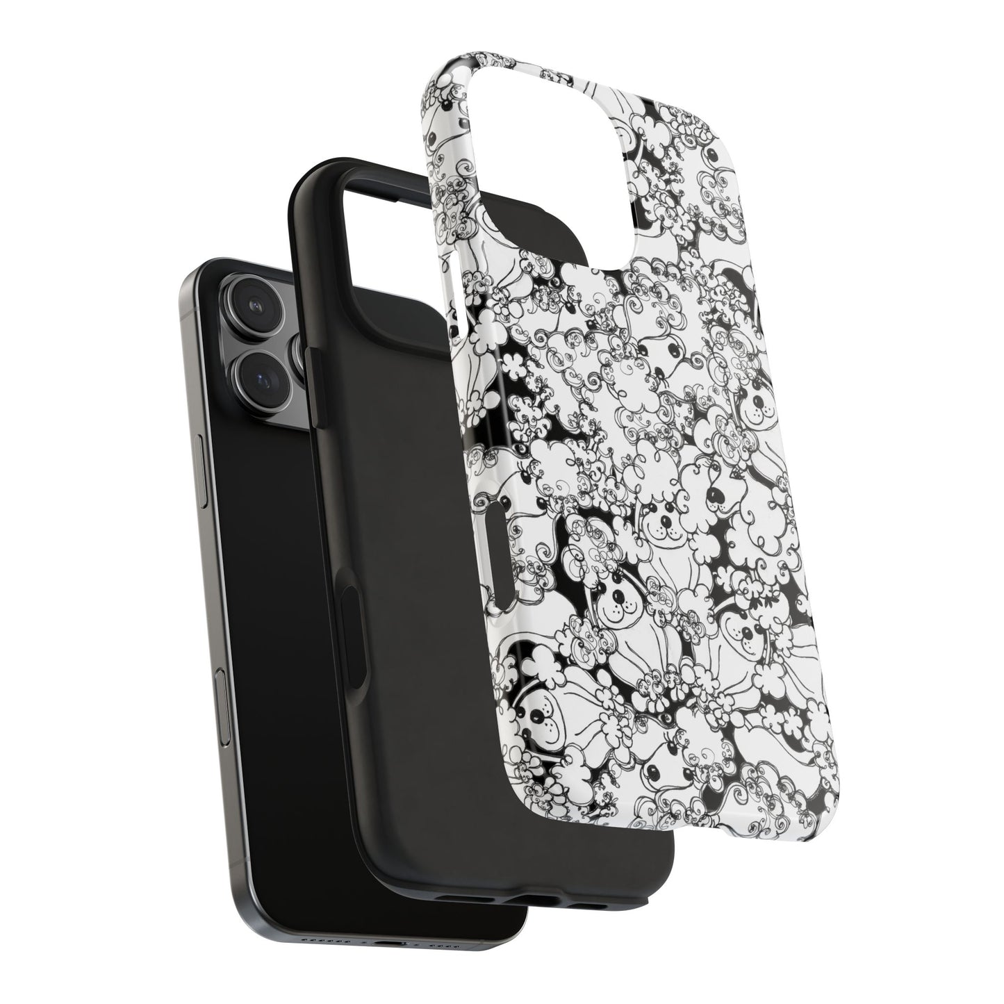 Poodle Party Black Phone Case