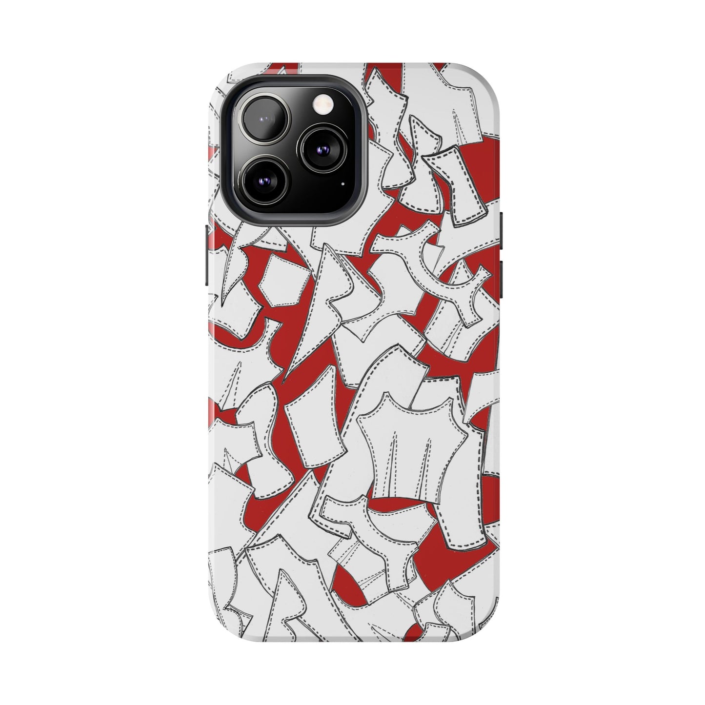 Pattern Pieces Red Phone Case