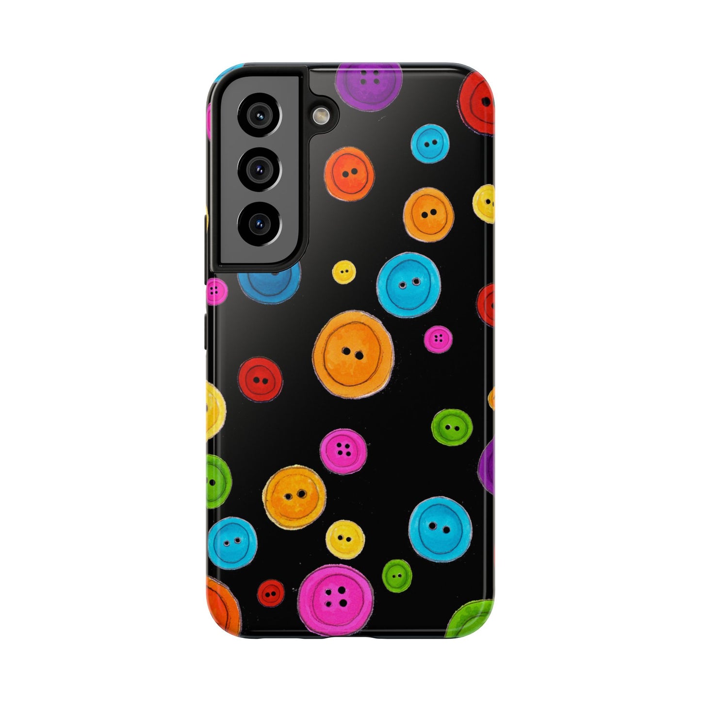 Button Dots Black Phone Case