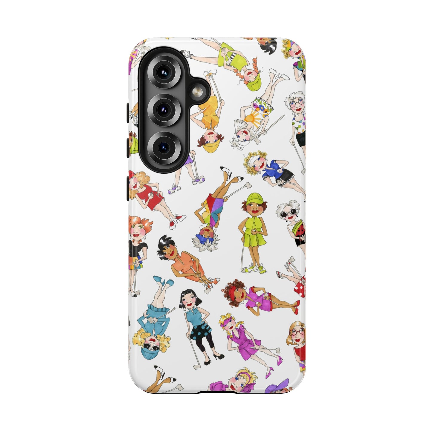 Tossed Golfer Girls White Phone Case