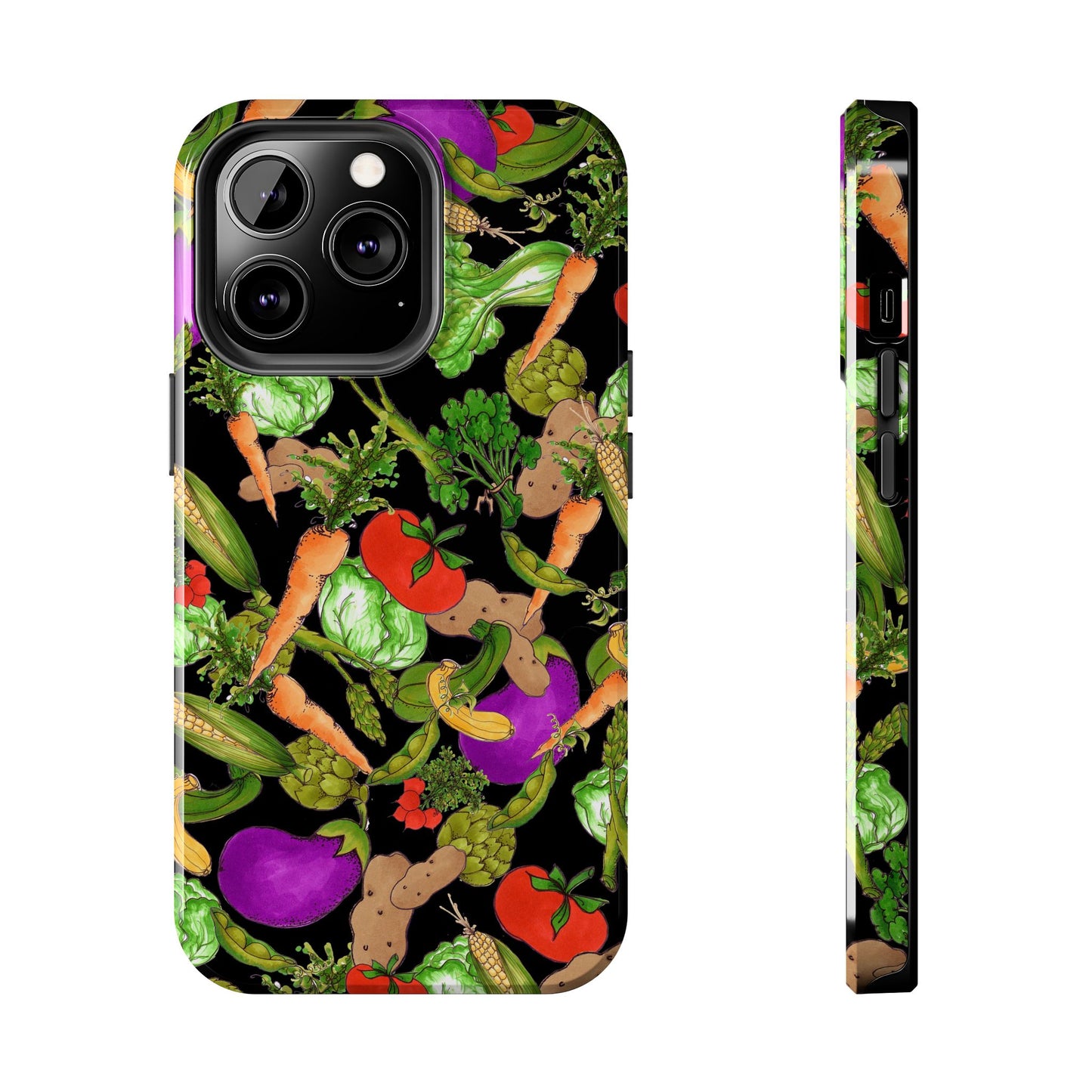 Veggie Jungle Black Phone Case