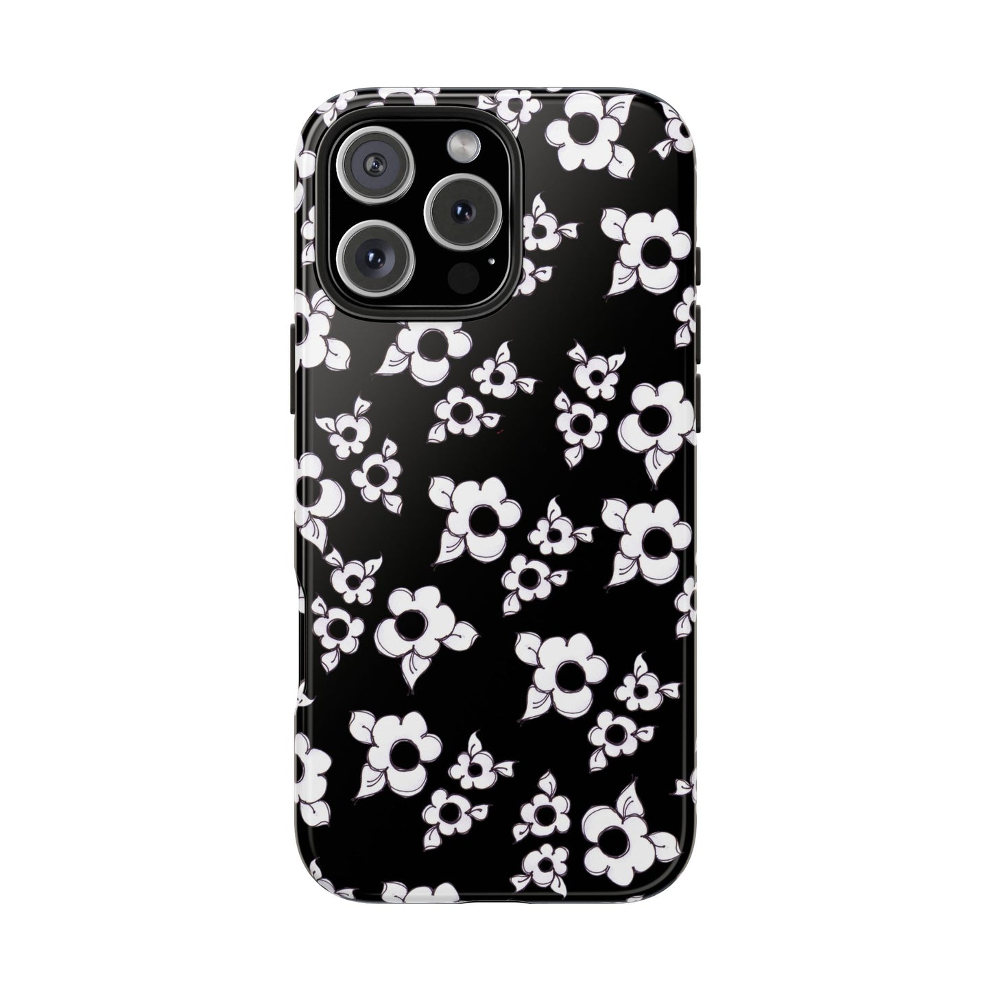 Daisy Cluster Black / White Phone Case
