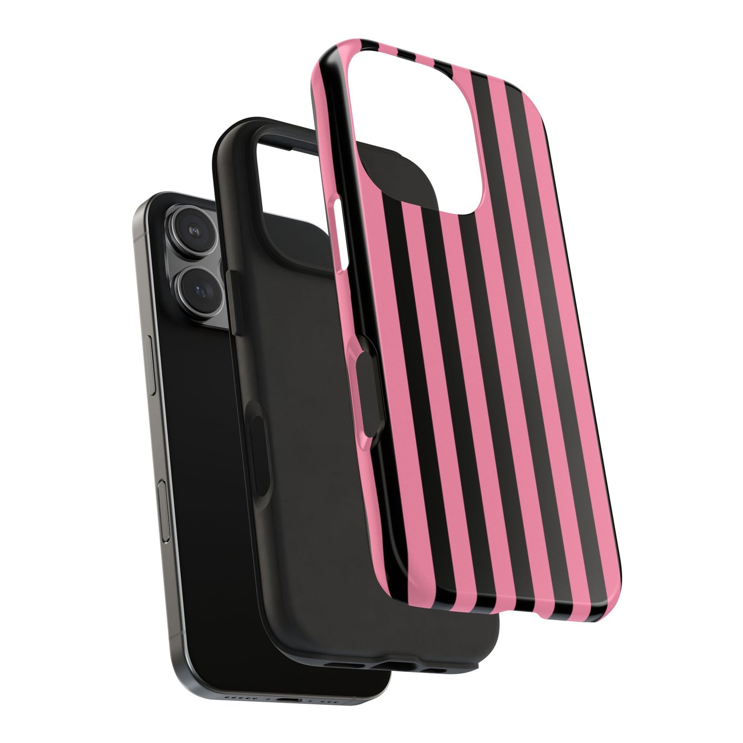 Vertical Stripe Pink / Black Phone Case