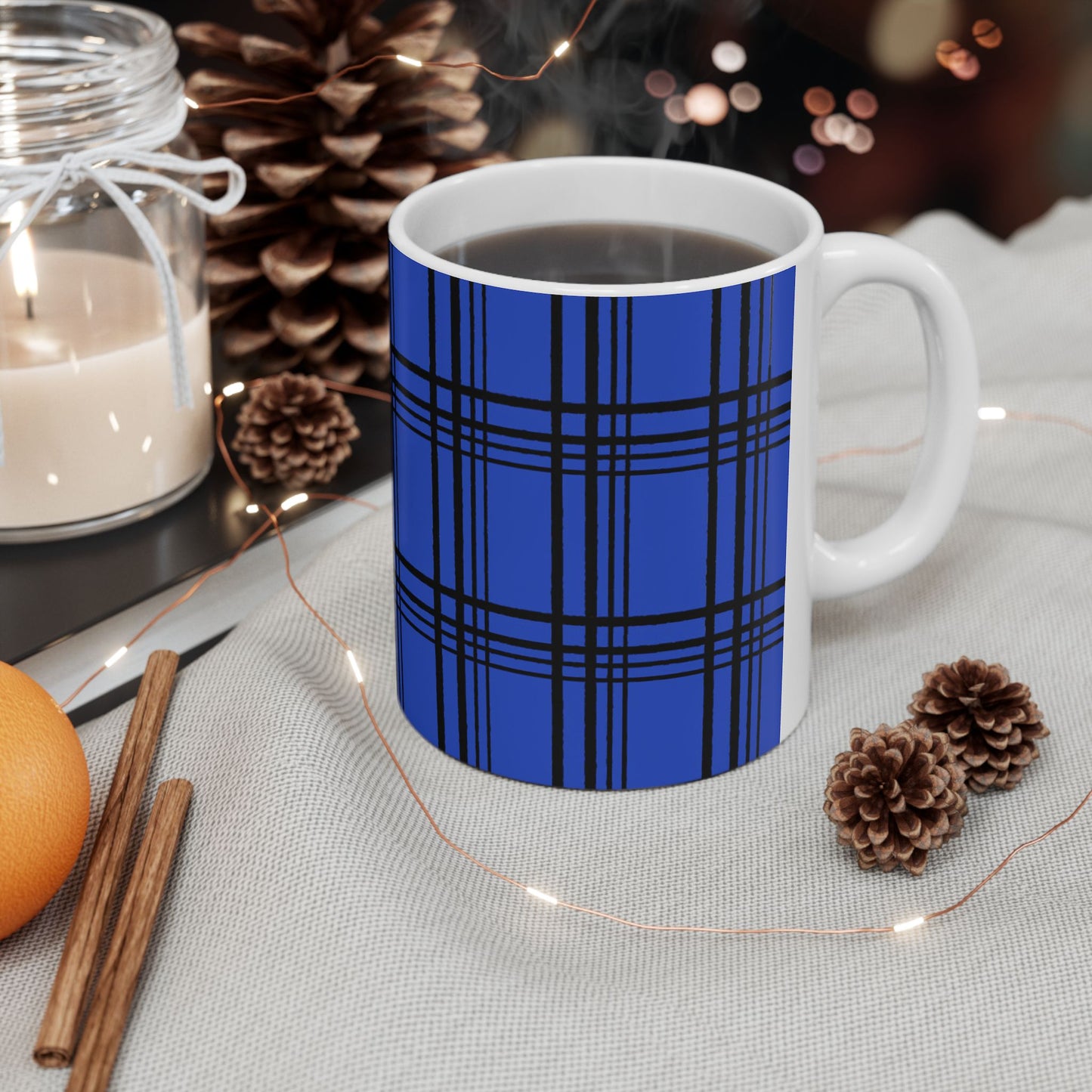 Glad Plaid Blue / Black Cup